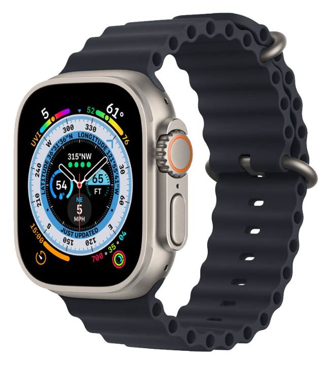 Apple Watch Ultra (49mm, Titanium, Ocean Band, Midnight, M/L)