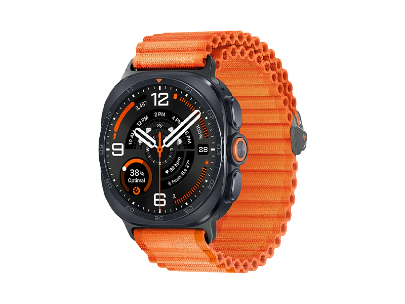 Samsung Galaxy Watch Ultra2 (47mm, Titanium Gray, Trail, Orange, M/L)
