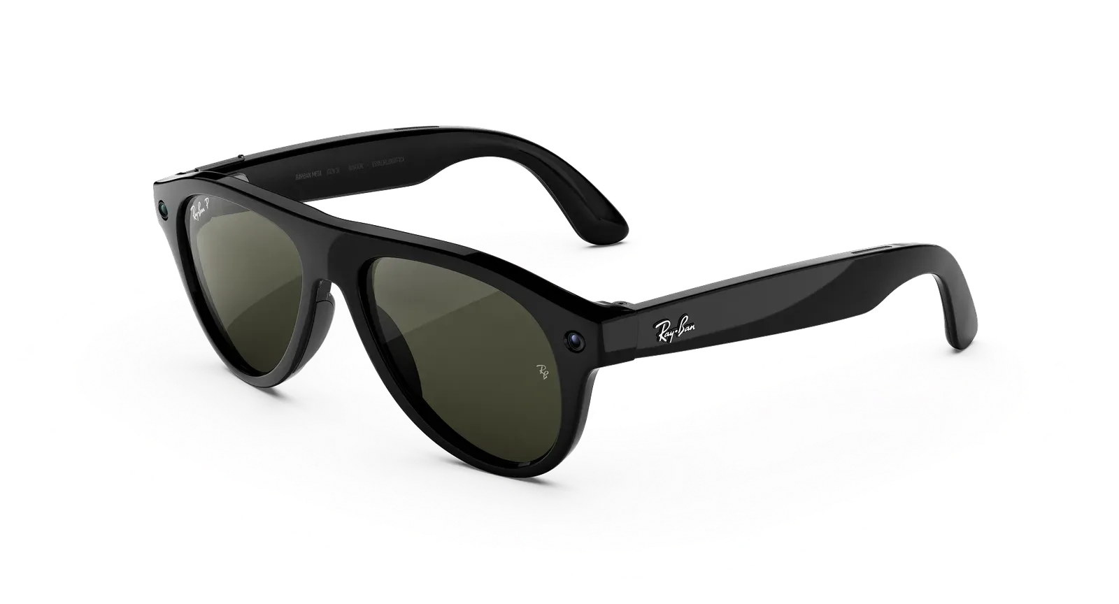 Умные очки Ray-Ban Meta (Gen 3) (Aviator, Shiny Black, Green, T152/S54)