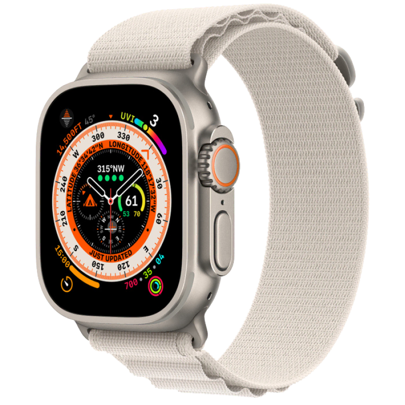 Apple Watch Ultra (49mm, Titanium, Alpine Loop, Starlight, L)