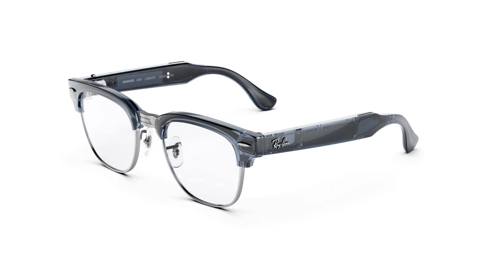 Умные очки Ray-Ban Meta (Audio) (Clubmaster, Transparent Sky Blue, Transitions, Sapphire, T156/S51)