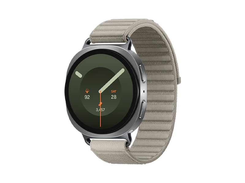Samsung Galaxy Watch9 (44mm, Silver, Fabric, Mocha, S/M)