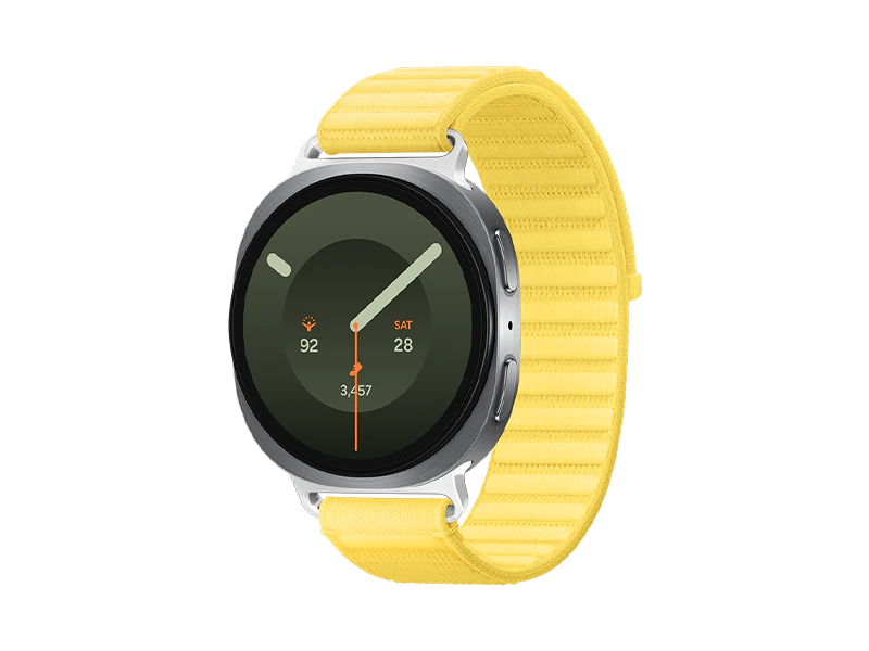 Samsung Galaxy Watch9 (44mm, Silver, Fabric, Yellow, S/M)