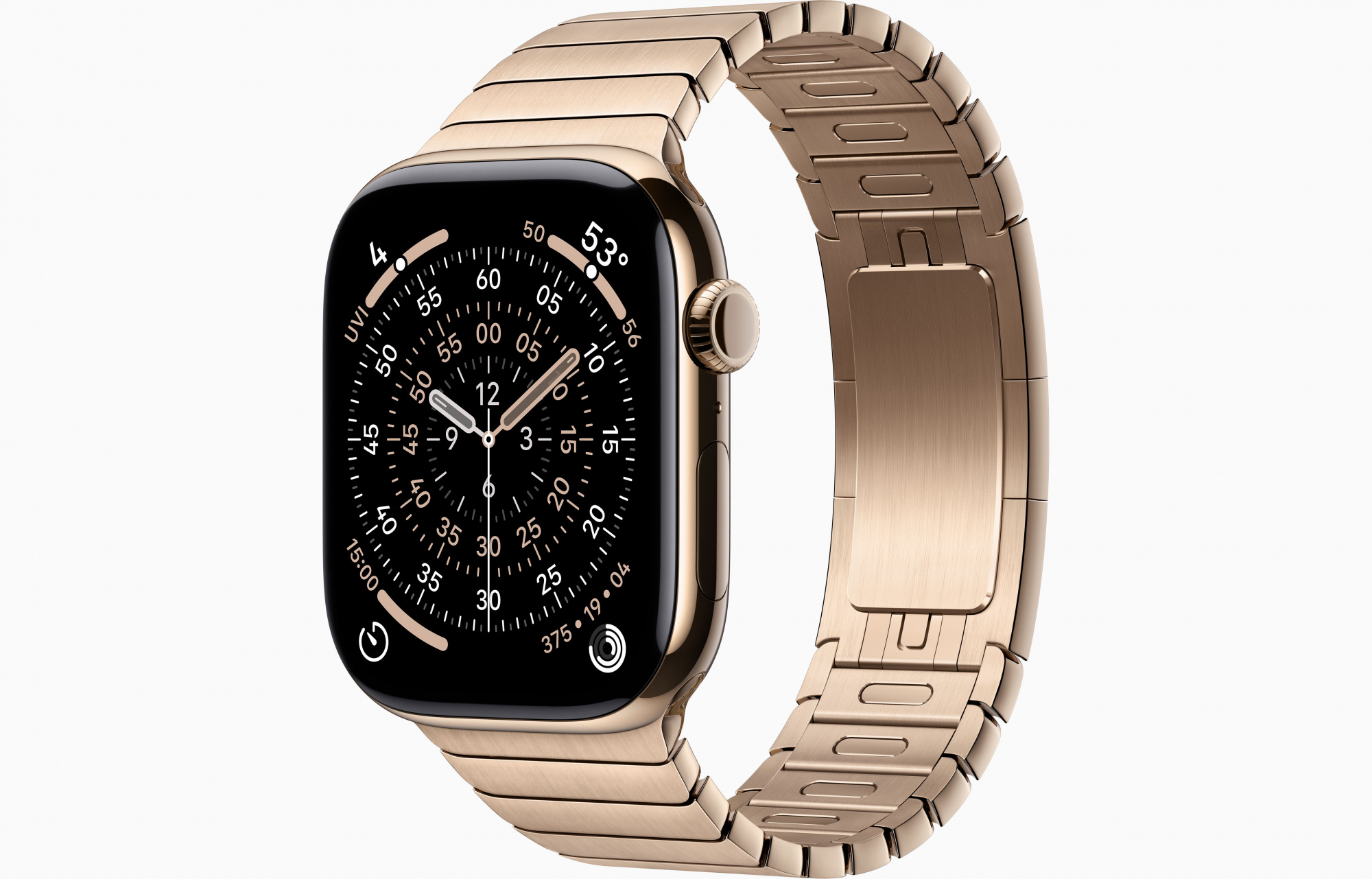 Apple Watch Series 11 (46mm, Gold Titanium, Link Bracelet, Gold, M/L)