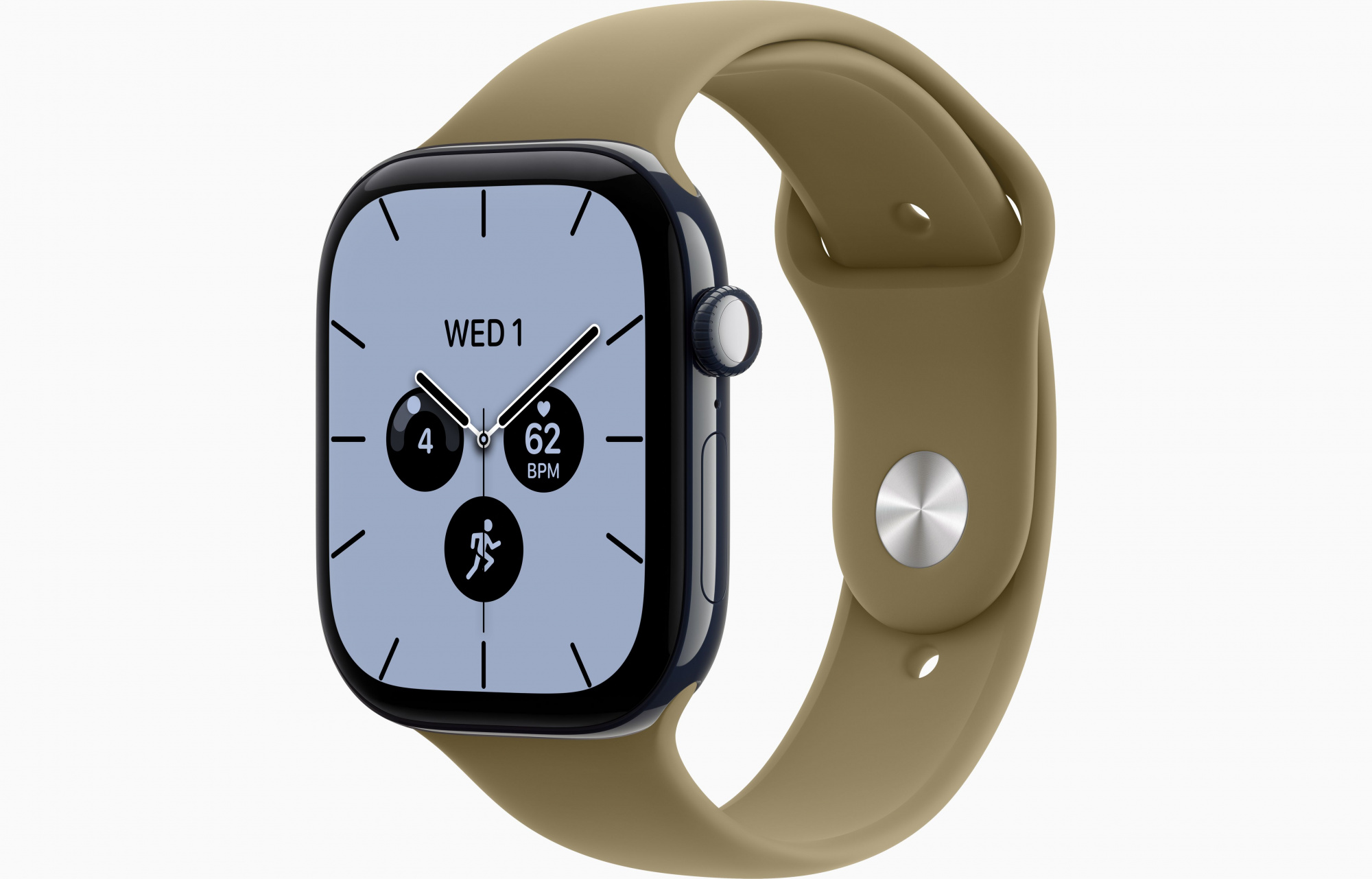 Apple Watch Series 12 (46mm, Night Blue, Sport Band, Olive, S/M)
