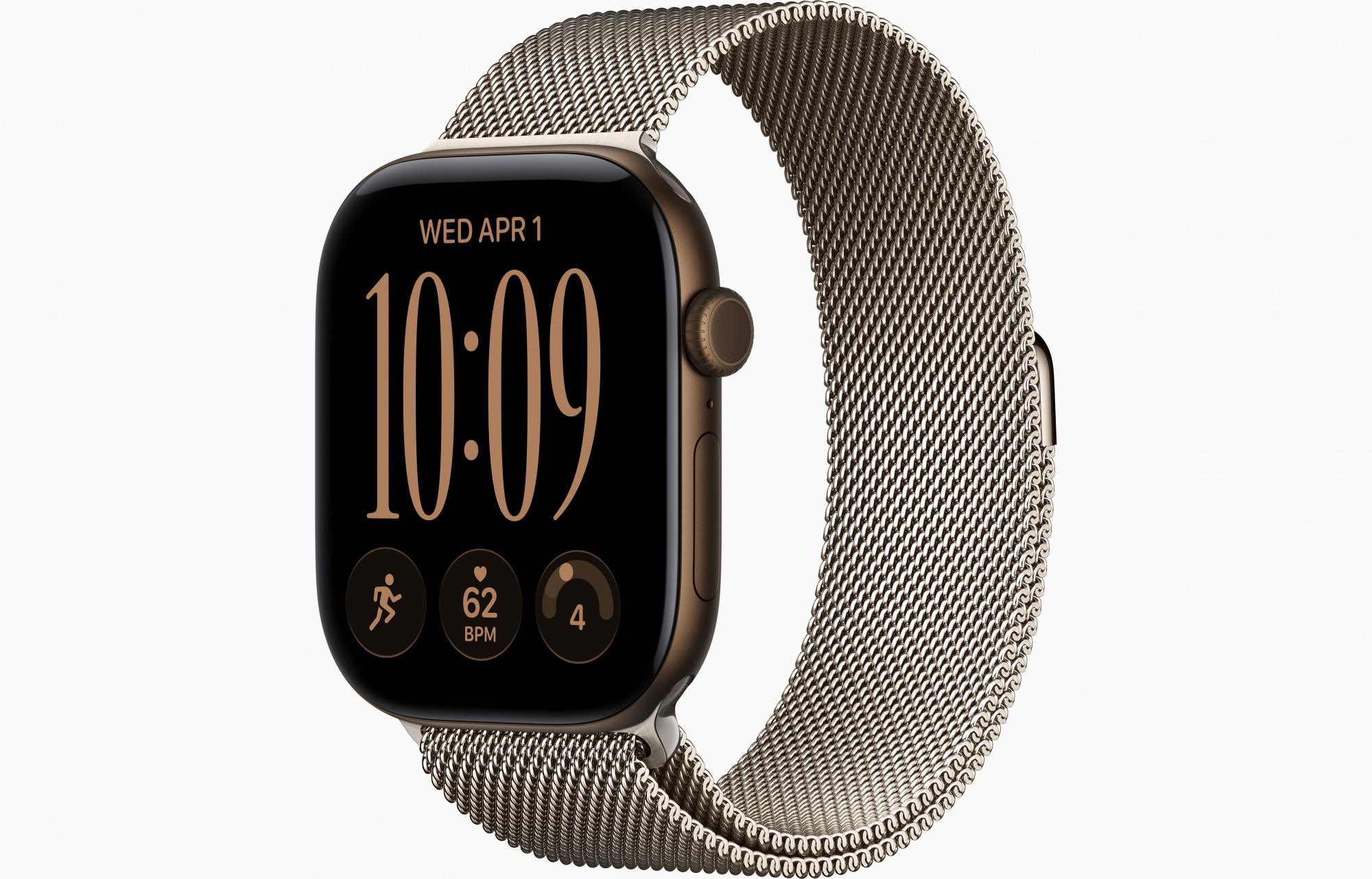 Apple Watch Series 12 (46mm, Dark Bronze, Milanese Loop, Natural, S/M)