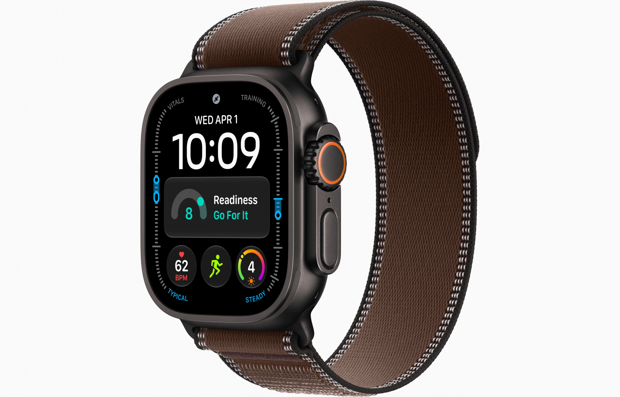 Apple Watch Ultra 4 (49mm, Black Titanium, Trail Loop, Dark Umber, M/L)