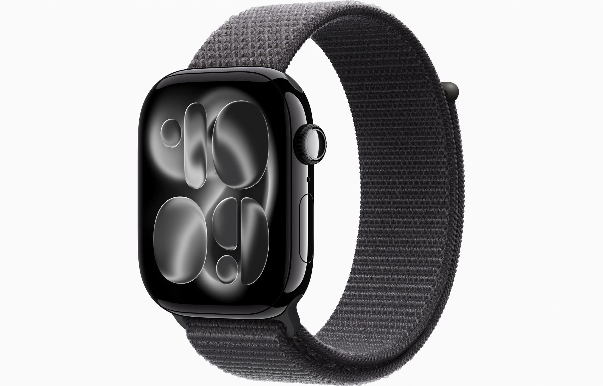 Apple Watch Series 11 (46mm, Jet Black, Sport Loop, Dark Gray, One Size)