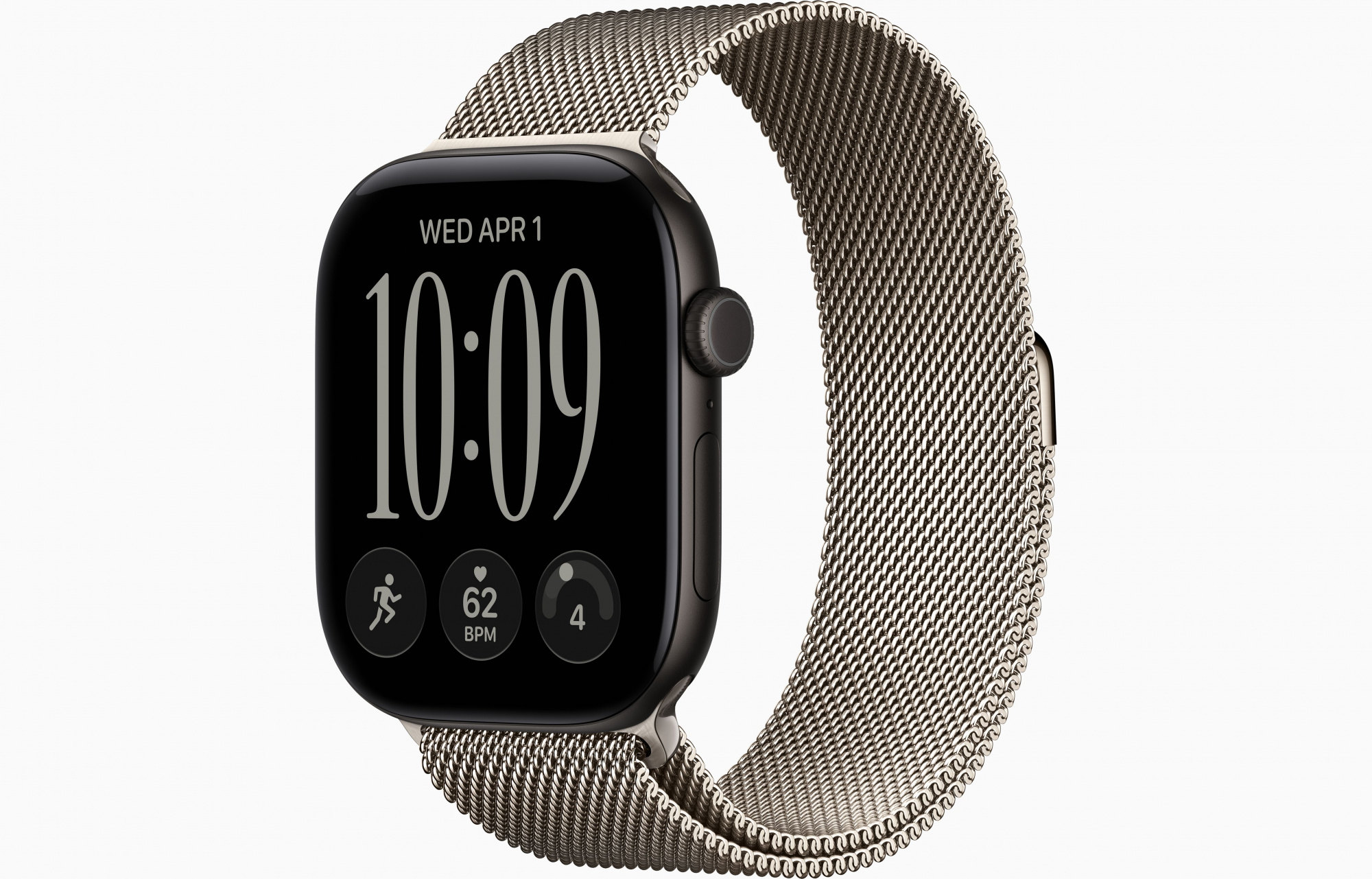 Apple Watch Series 12 (46mm, Black, Milanese Loop, Natural, M/L)