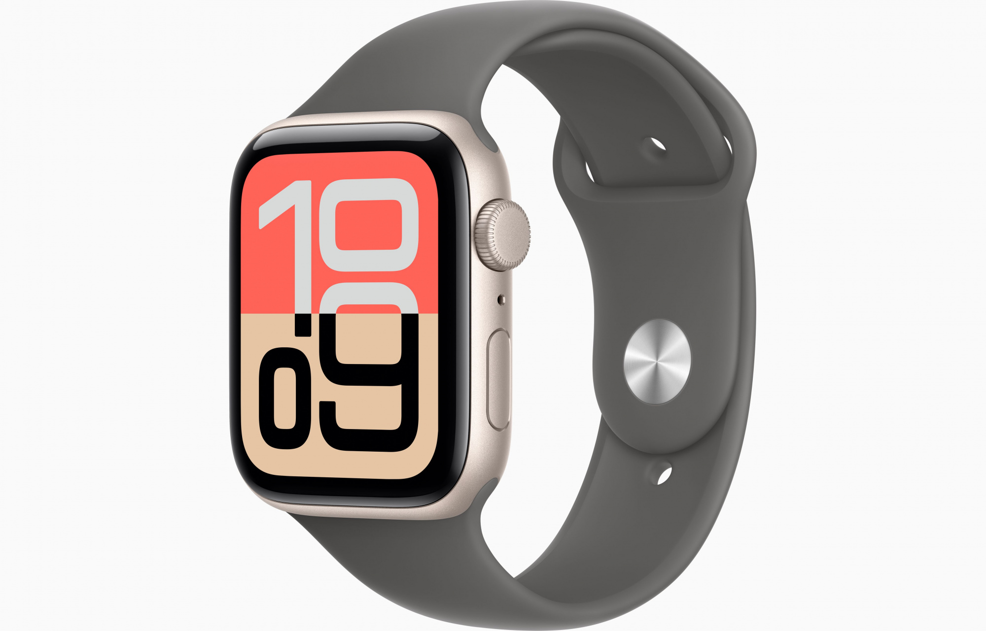 Apple Watch SE3  (44mm, Starlight, Sport Band, Stone Gray, M/L)