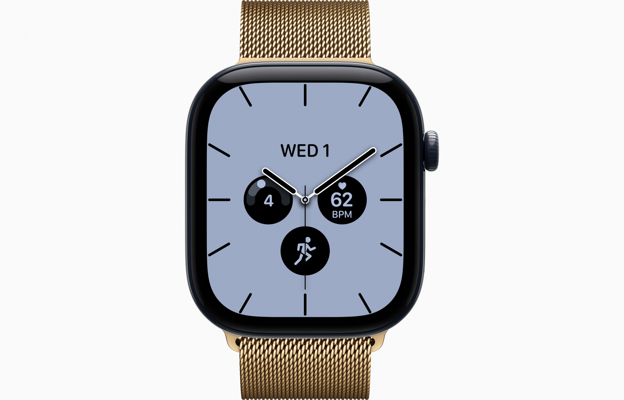Night Blue Milanese Loop Radiant Gold 2