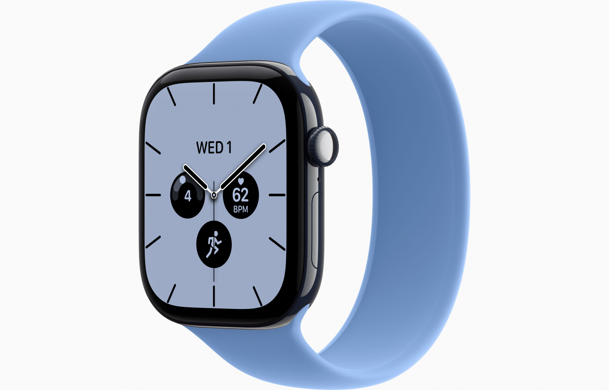 Apple Watch Series 12 (46mm, Night Blue, Solo Loop, Wildflower Blue, One Size)