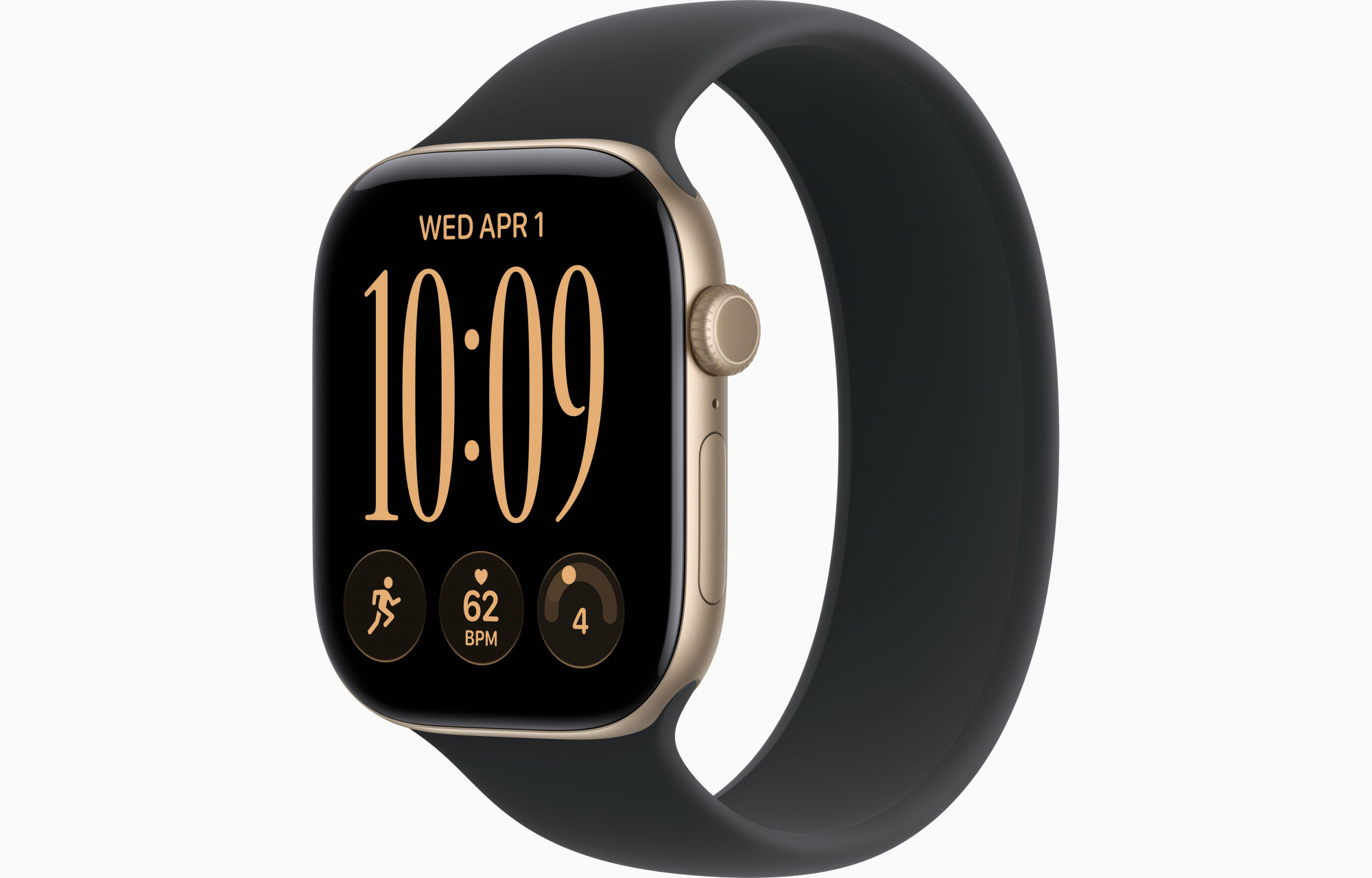 Apple Watch Series 12 (42mm, Light Gold, Solo Loop, Black, One Size)