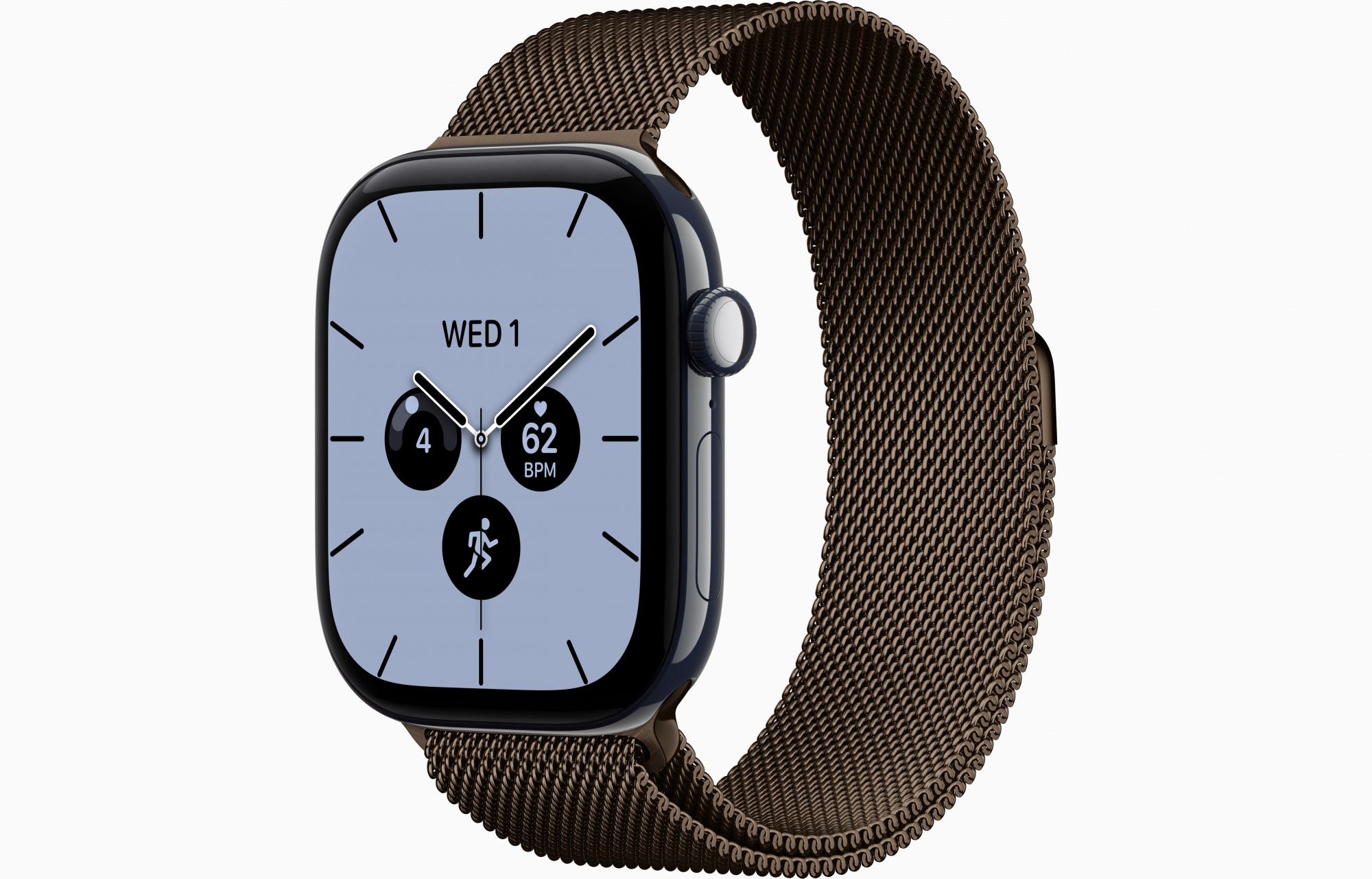 Apple Watch Series 12 (46mm, Night Blue, Milanese Loop, Dark Bronze, S/M)