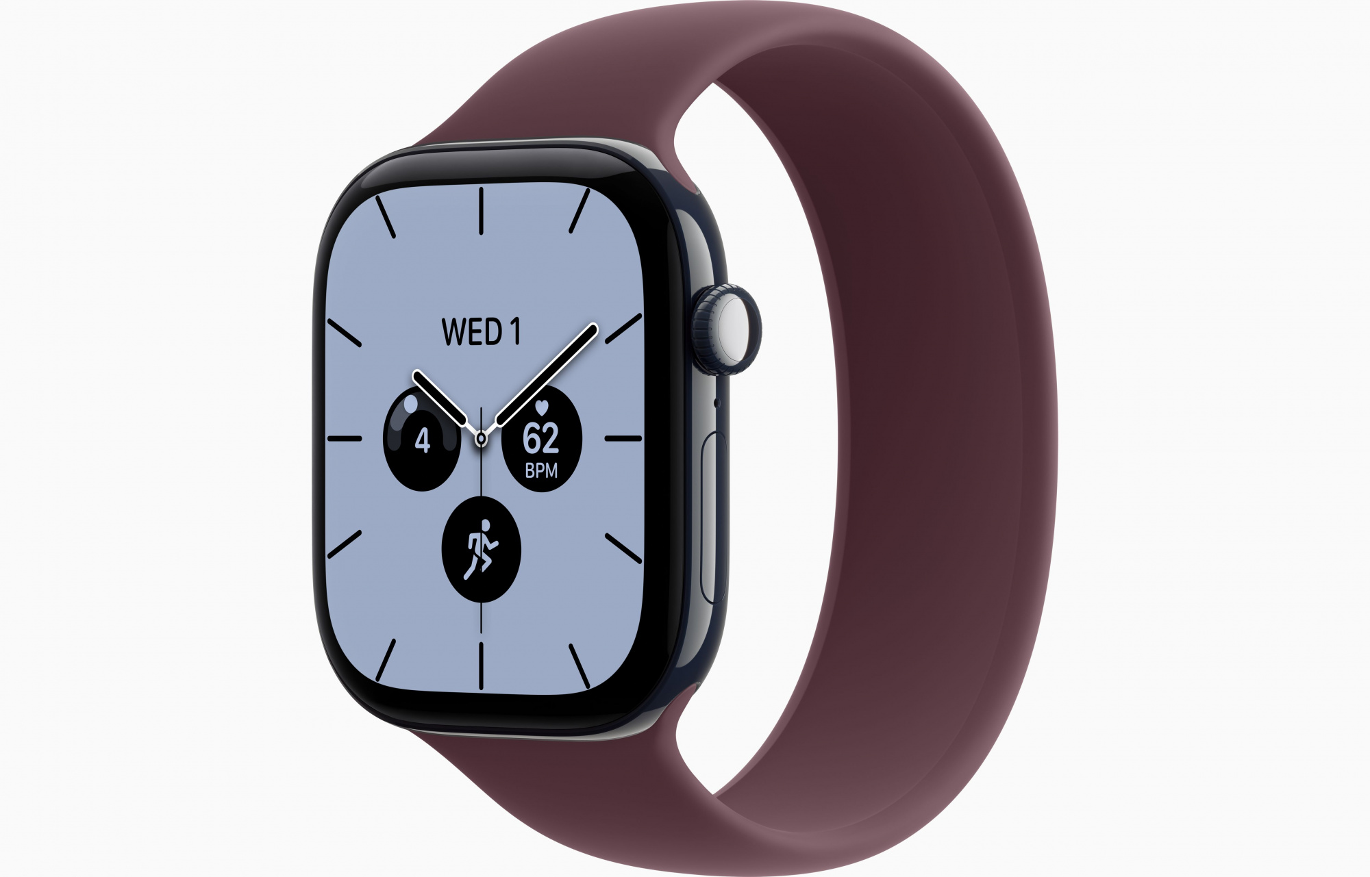Apple Watch Series 12 (46mm, Night Blue, Solo Loop, Burgundy, One Size)
