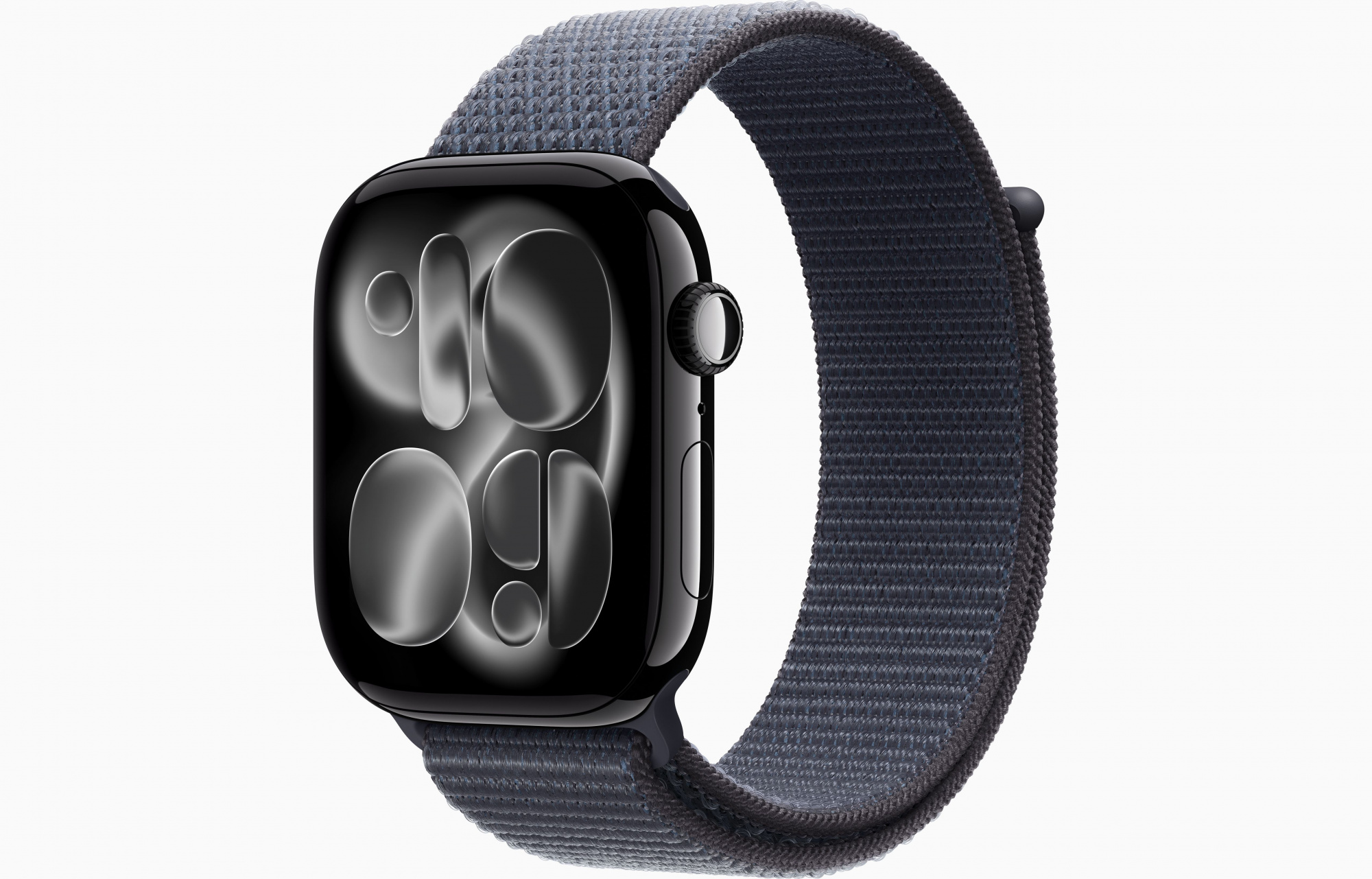 Apple Watch Series 11 (46mm, Jet Black, Sport Loop, Anchor Blue, One Size)