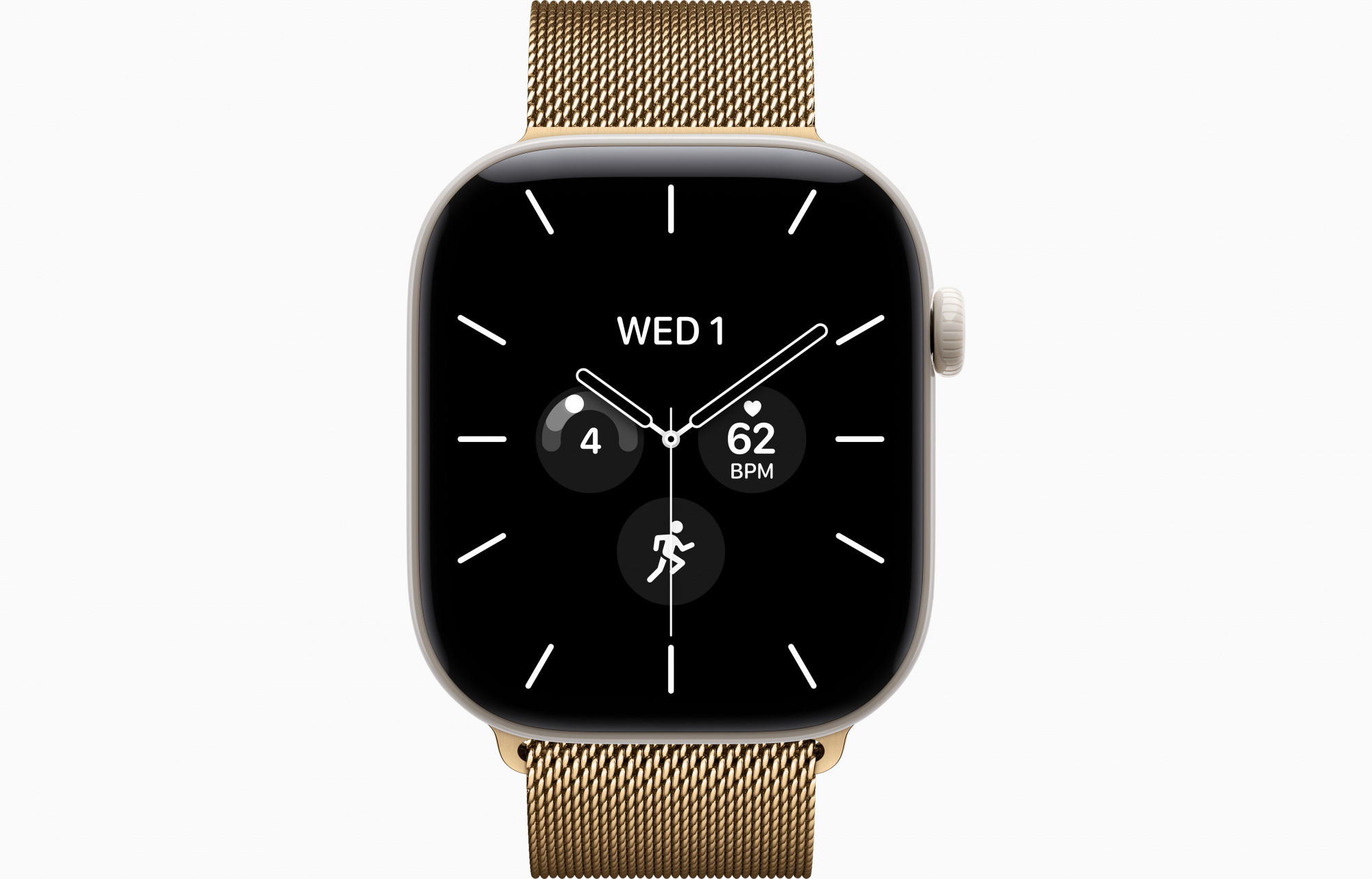 Pearl White Milanese Loop Radiant Gold 2