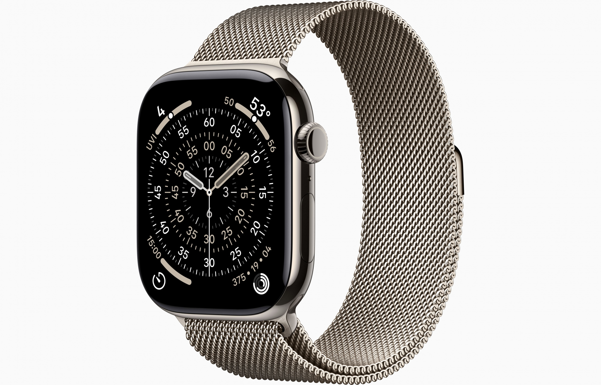 Apple Watch Series 11 (46mm, Natural Titanium, Milanese Loop, Natural, S/M)