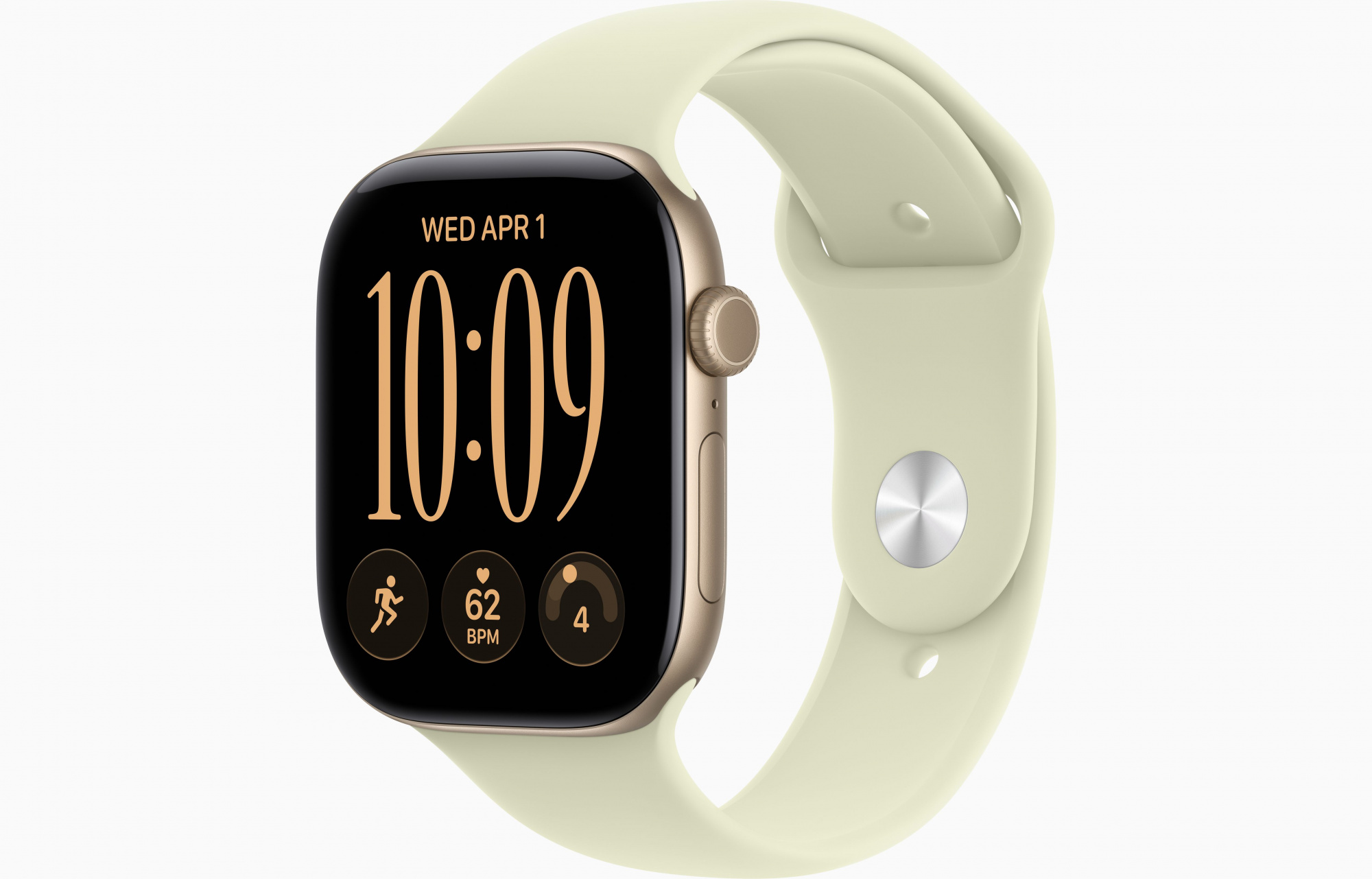 Apple Watch Series 12 (46mm, Light Gold, Sport Band, Pale Succulent, S/M)