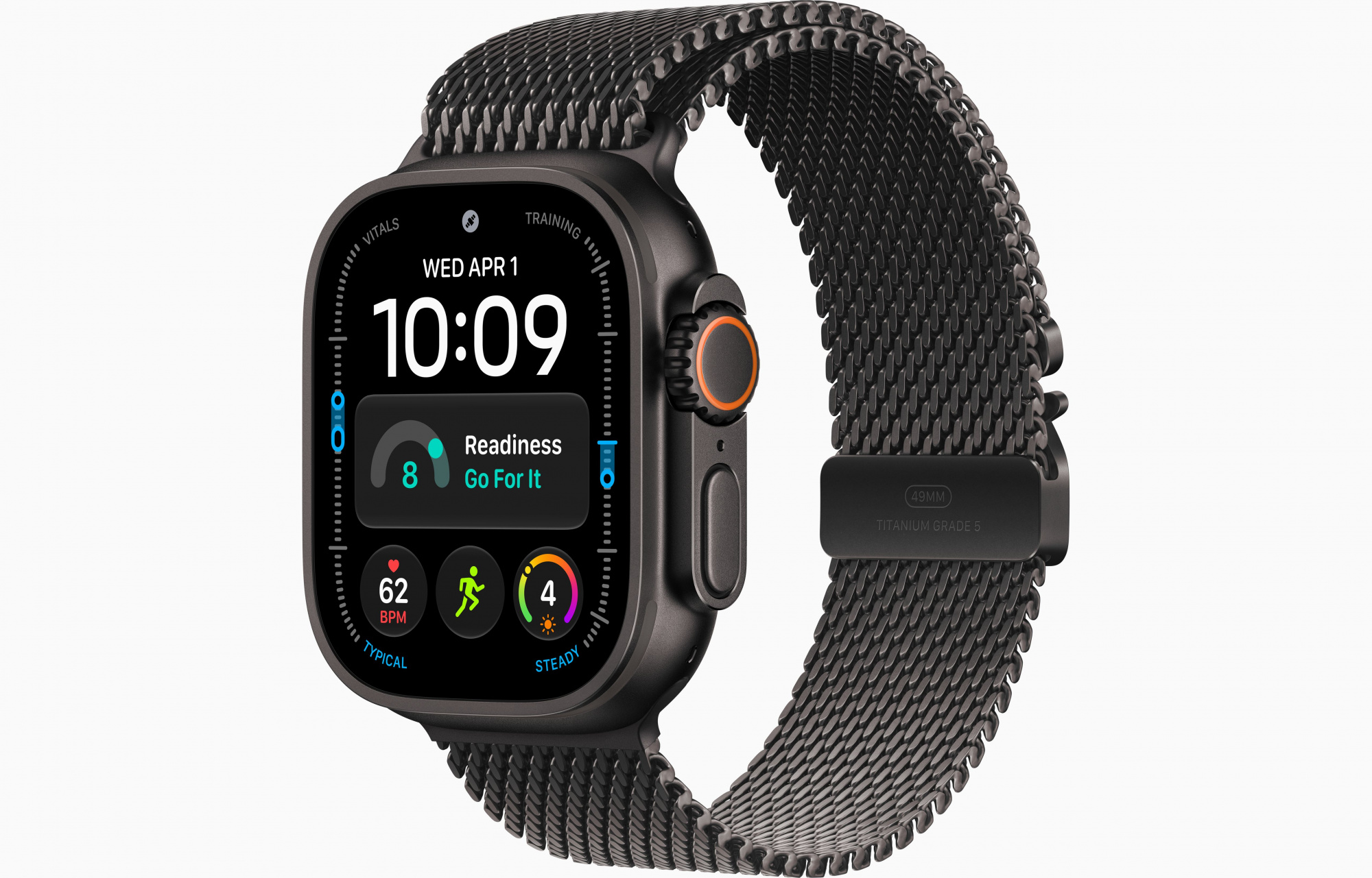 Apple Watch Ultra 4 (49mm, Black Titanium, Milanese Loop, Black, L)