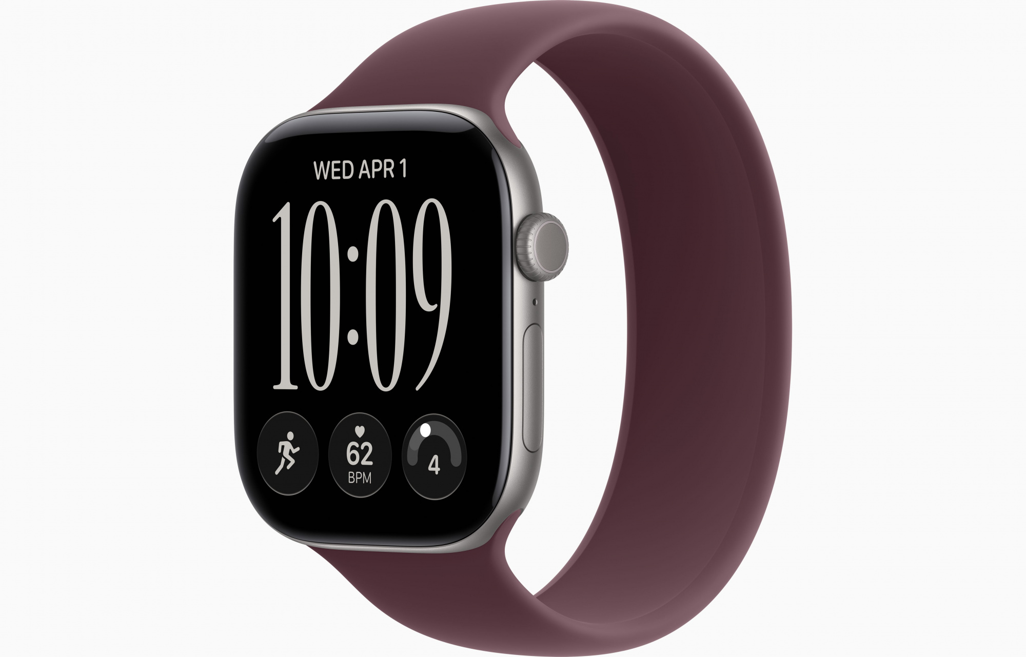 Apple Watch Series 12 (46mm, Space Gray, Solo Loop, Burgundy, One Size)