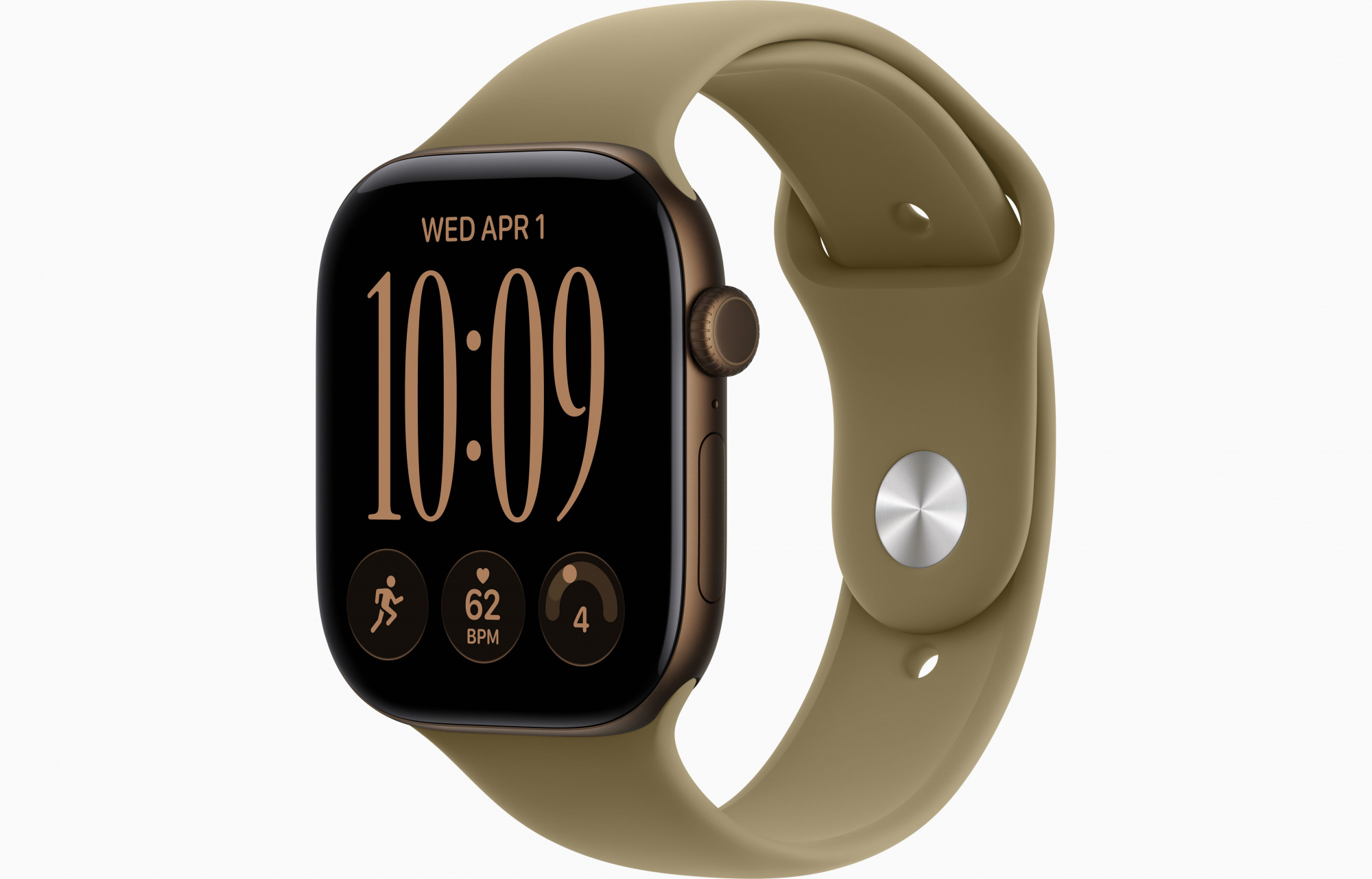 Apple Watch Series 12 (46mm, Dark Bronze, Sport Band, Olive, M/L)