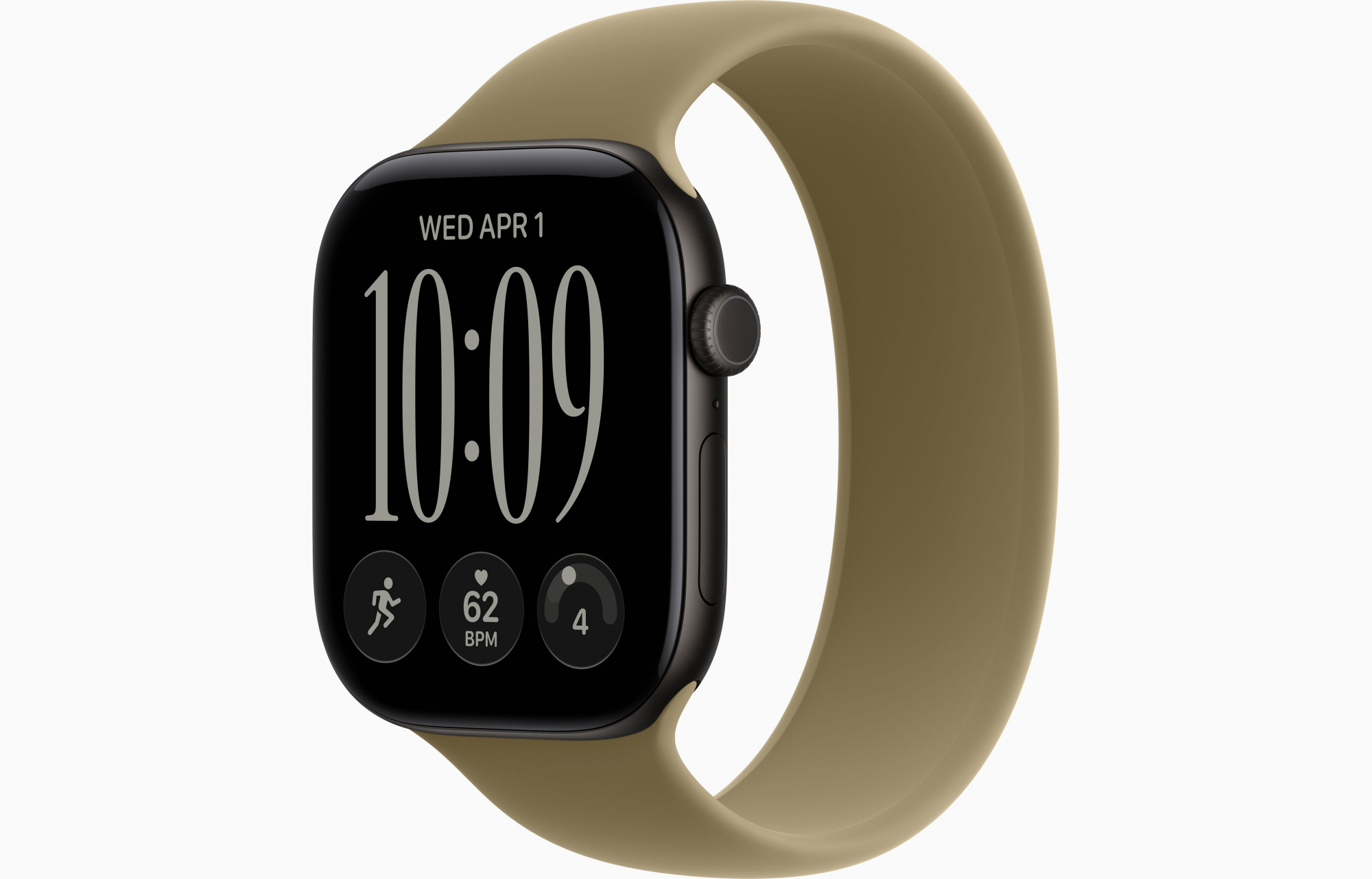 Apple Watch Series 12 (46mm, Black, Solo Loop, Olive, One Size)