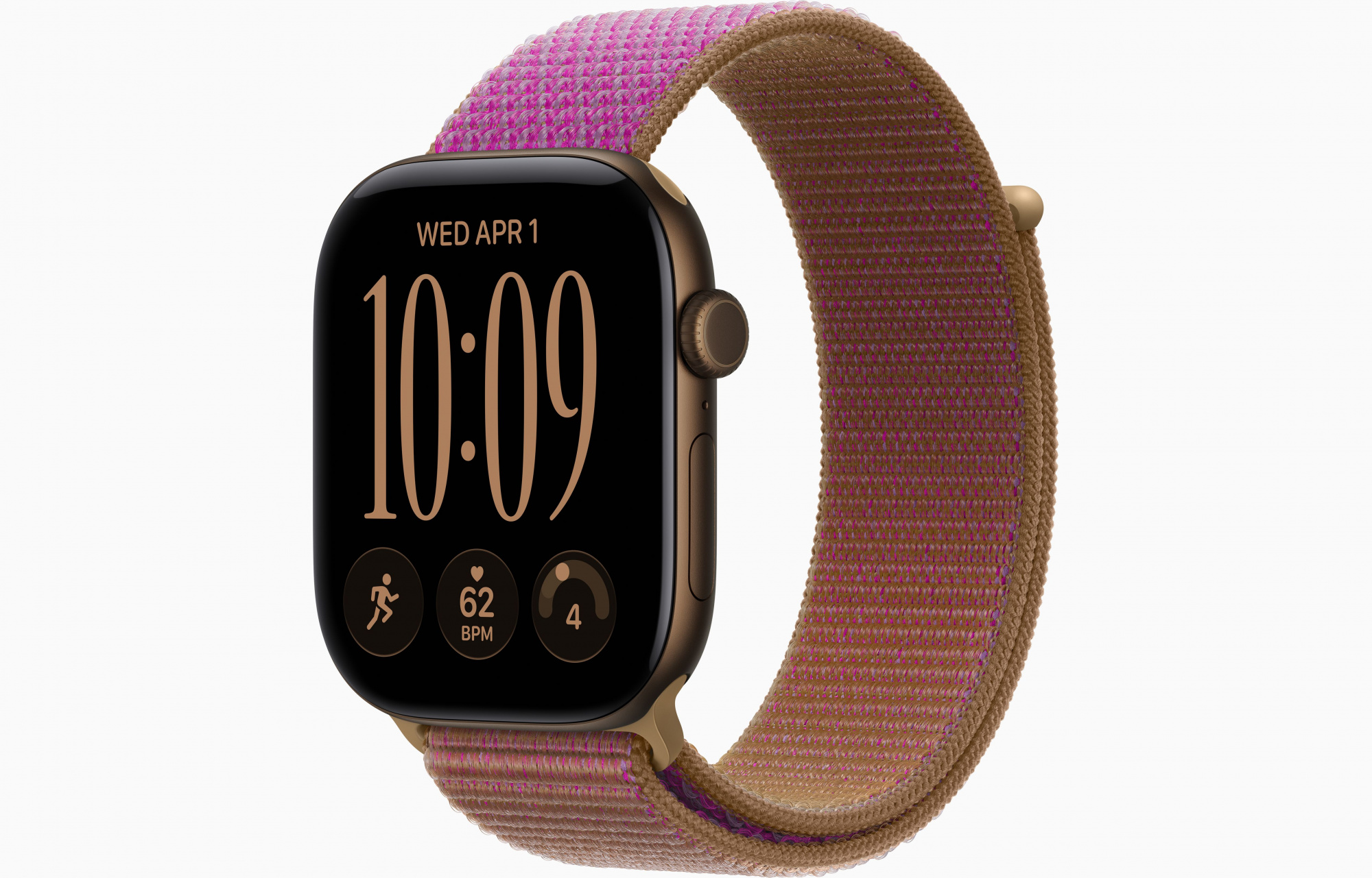 Apple Watch Series 12 (46mm, Dark Bronze, Sport Loop, Magenta, One Size)