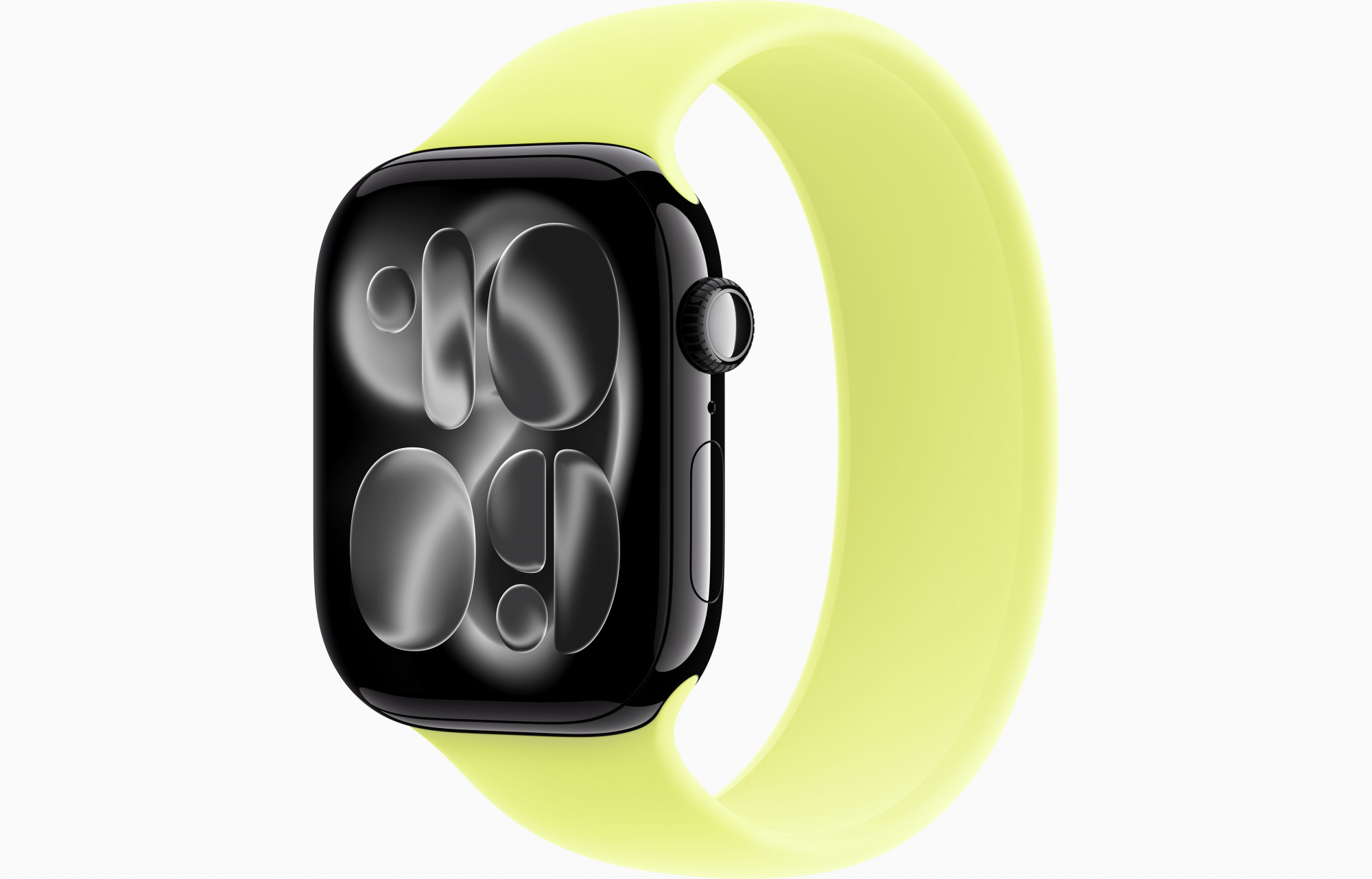 Apple Watch Series 11 (42mm, Jet Black, Solo Loop, Neon Yellow, One Size)