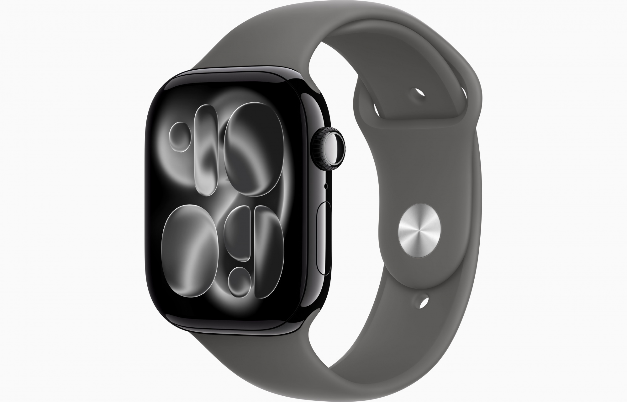 Apple Watch Series 11 (46mm, Jet Black, Sport Band, Stone Gray, S/M)