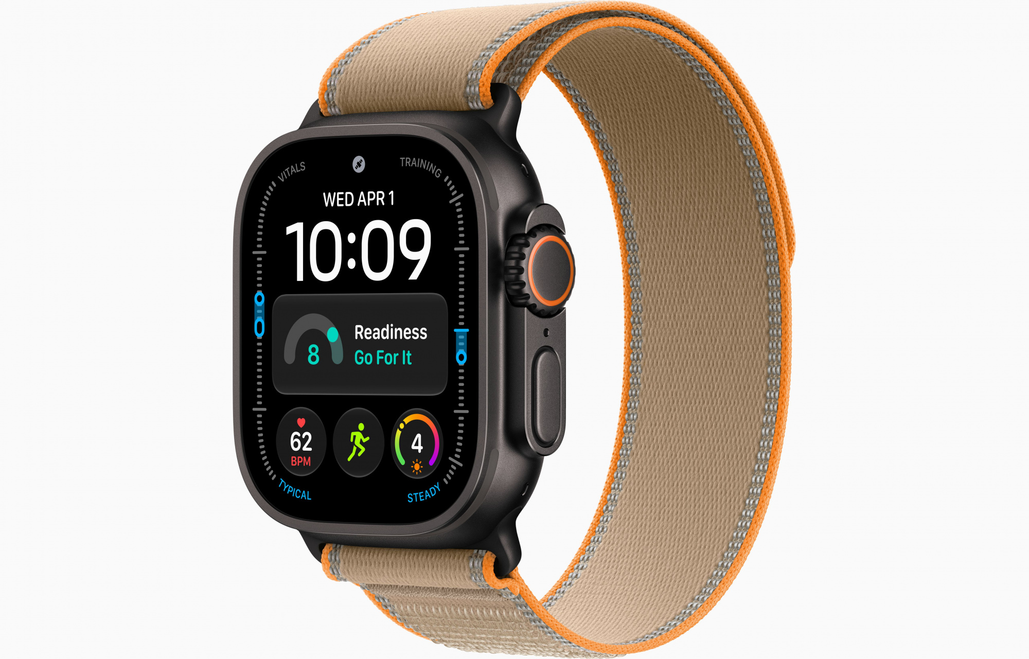Apple Watch Ultra 4 (49mm, Black Titanium, Trail Loop, Sand, M/L)
