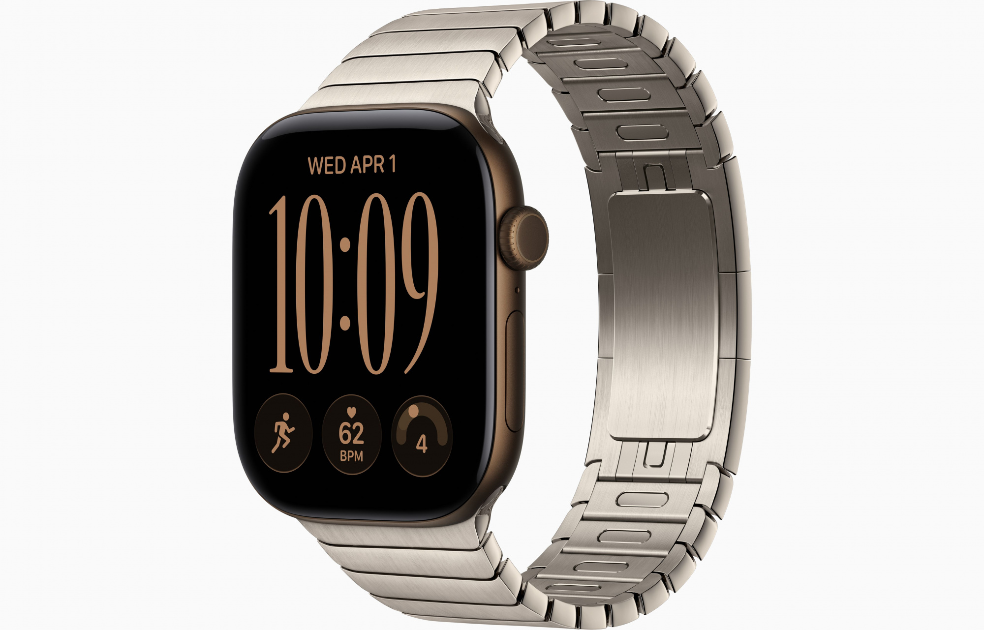 Apple Watch Series 12 (46mm, Dark Bronze, Link Bracelet, Natural, One Size)