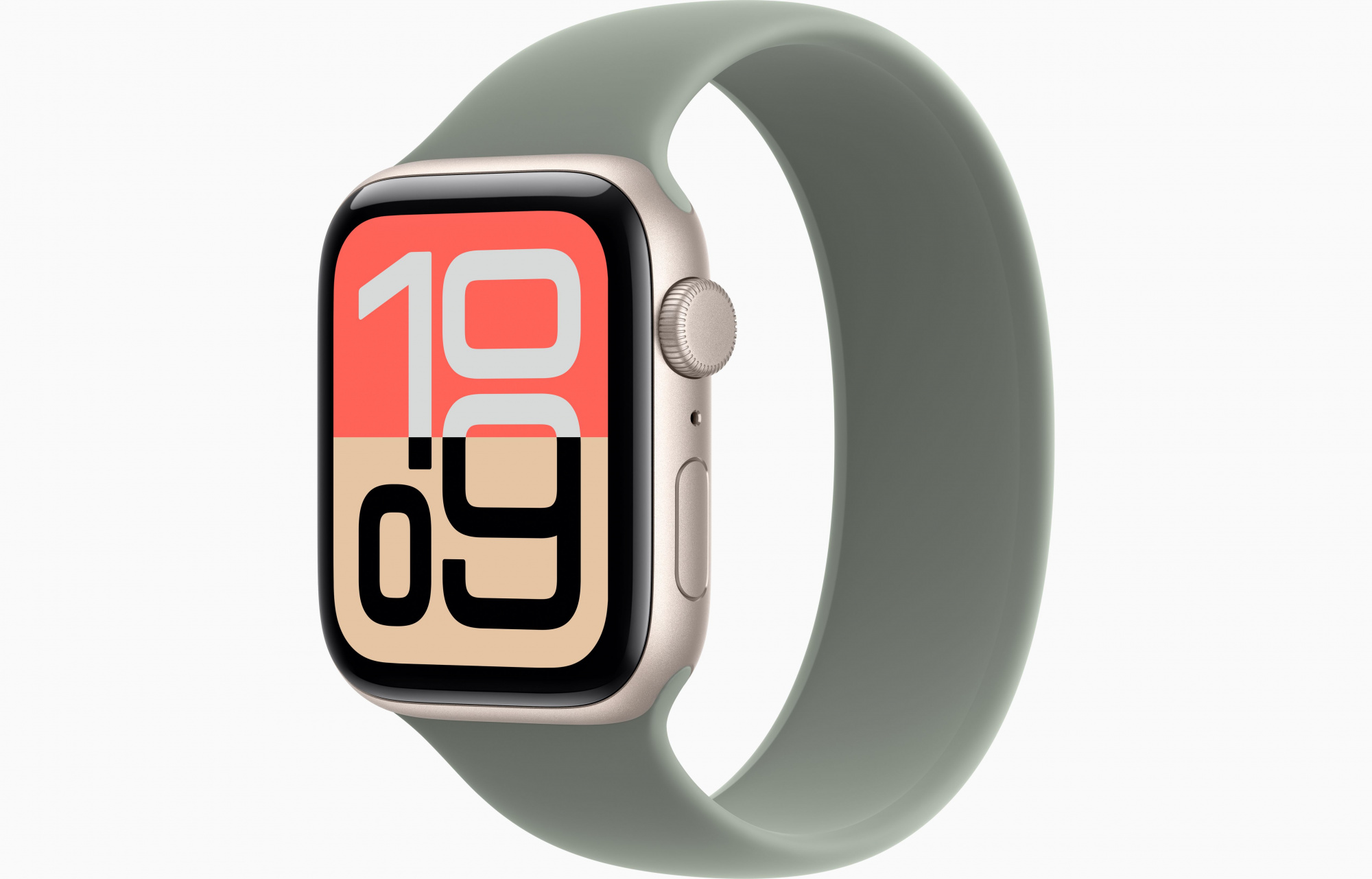 Apple Watch SE3  (44mm, Starlight, Solo Loop, Green Gray, One Size)