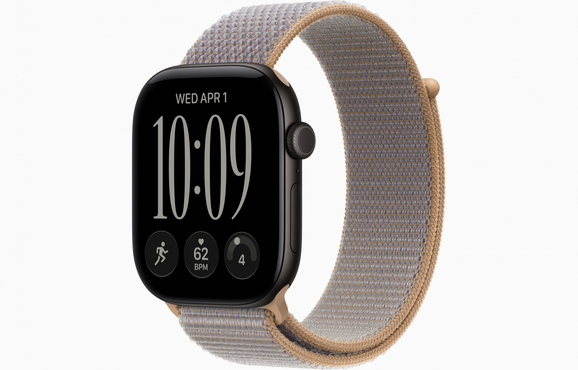 Apple Watch Series 12 (46mm, Black, Sport Loop, Chambray Blue, One Size)