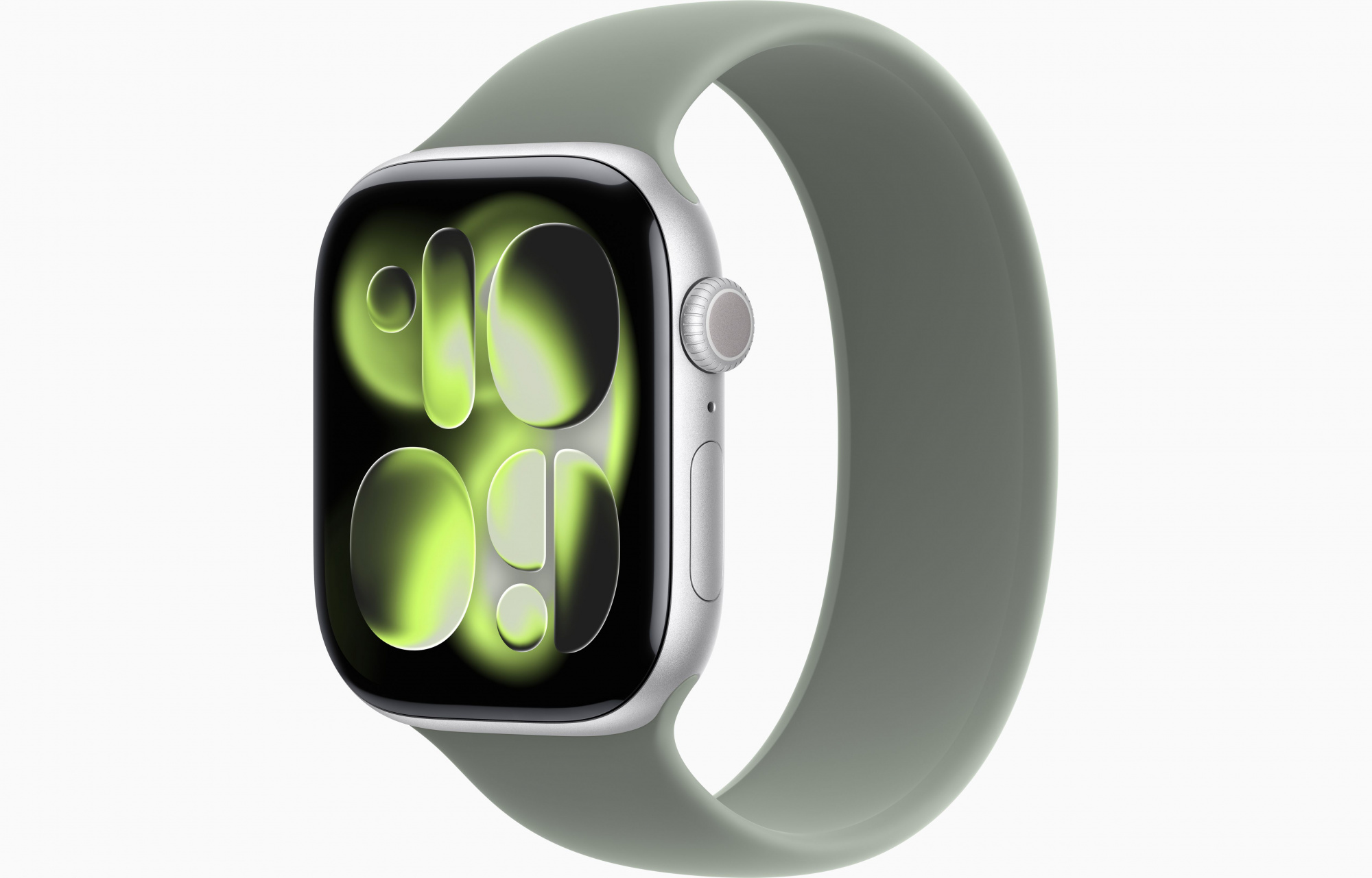 Apple Watch Series 11 (46mm, Silver, Solo Loop, Green Gray, One Size)