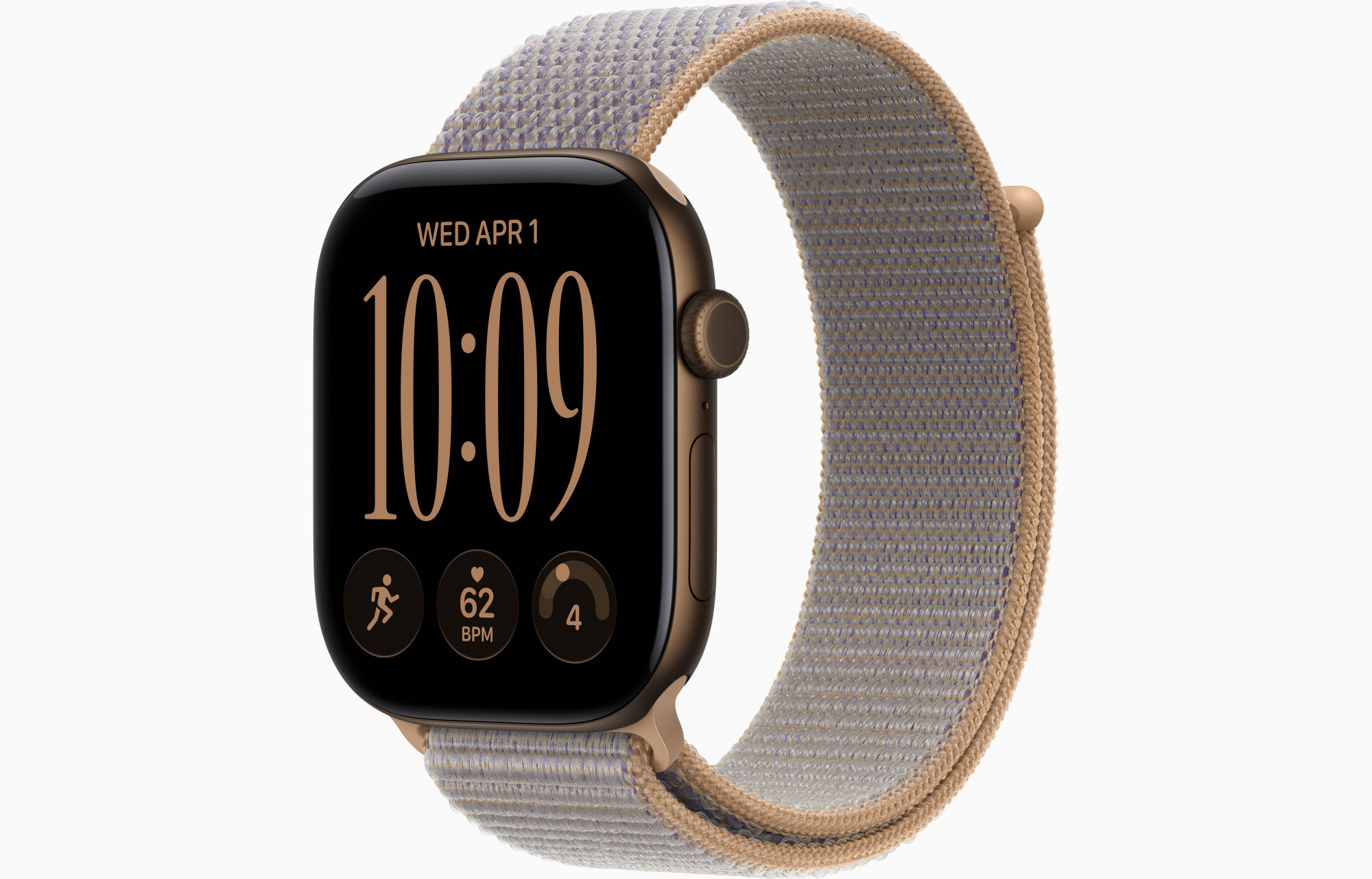 Apple Watch Series 12 (46mm, Dark Bronze, Sport Loop, Chambray Blue, One Size)