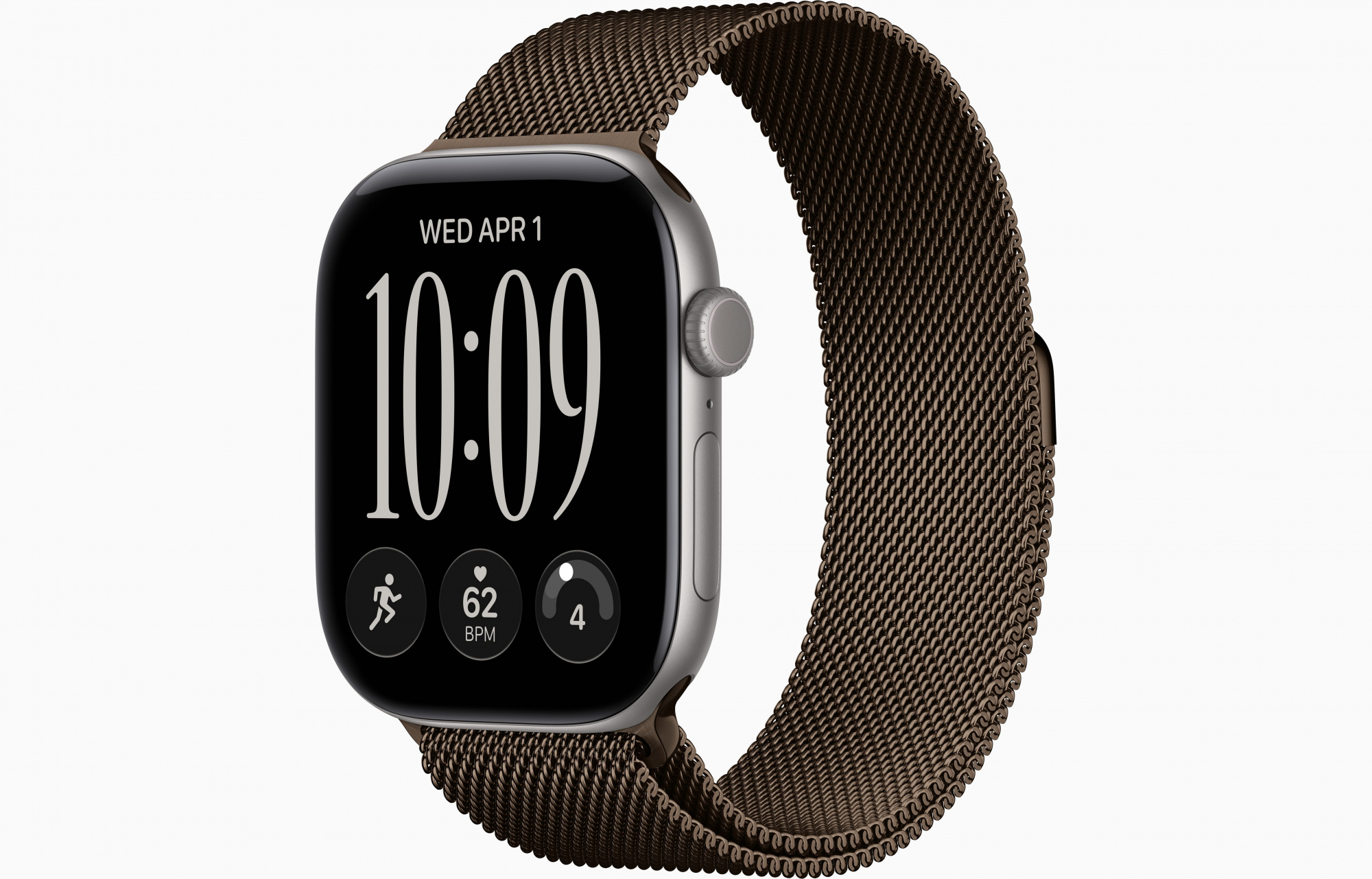 Apple Watch Series 12 (46mm, Space Gray, Milanese Loop, Dark Bronze, S/M)