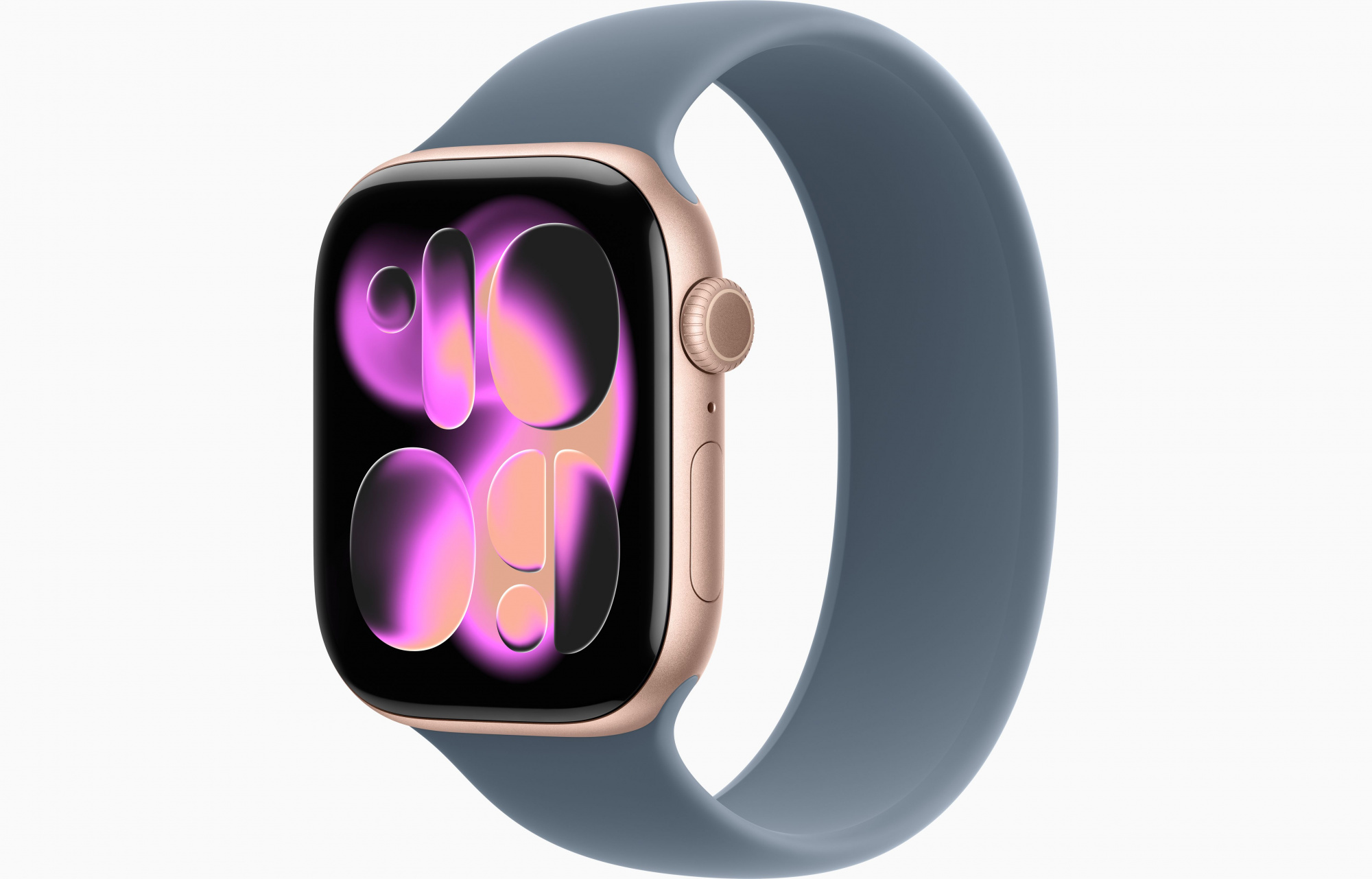Apple Watch Series 11 (46mm, Rose Gold, Solo Loop, Anchor Blue, One Size)