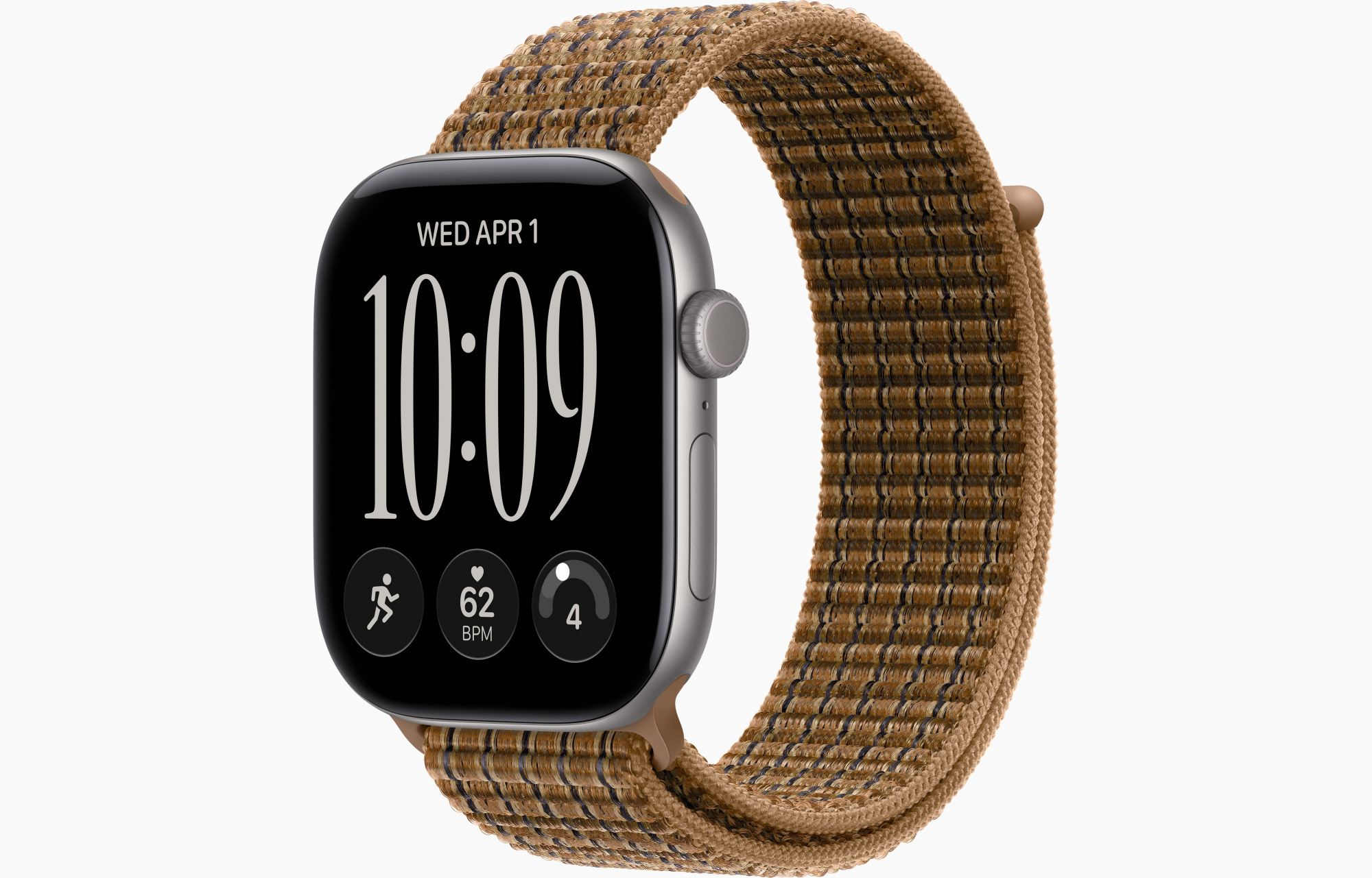 Apple Watch Series 12 (46mm, Space Gray, Sport Loop, Light Umber Plaid, One Size)