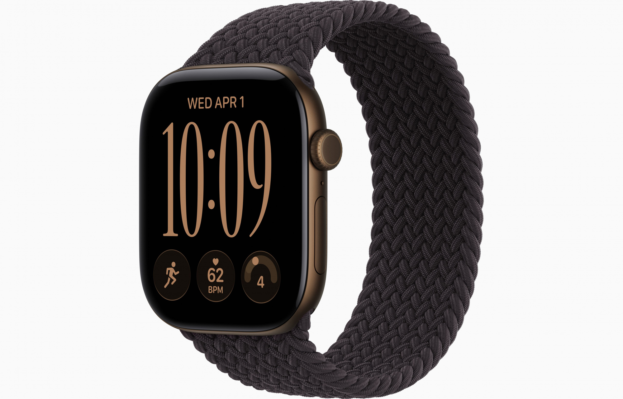 Apple Watch Series 12 (46mm, Dark Bronze, Solo Loop, Black, One Size)