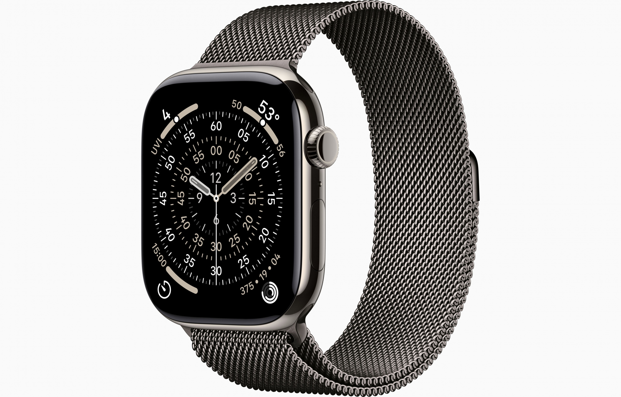 Apple Watch Series 11 (46mm, Natural Titanium, Milanese Loop, Slate, M/L)