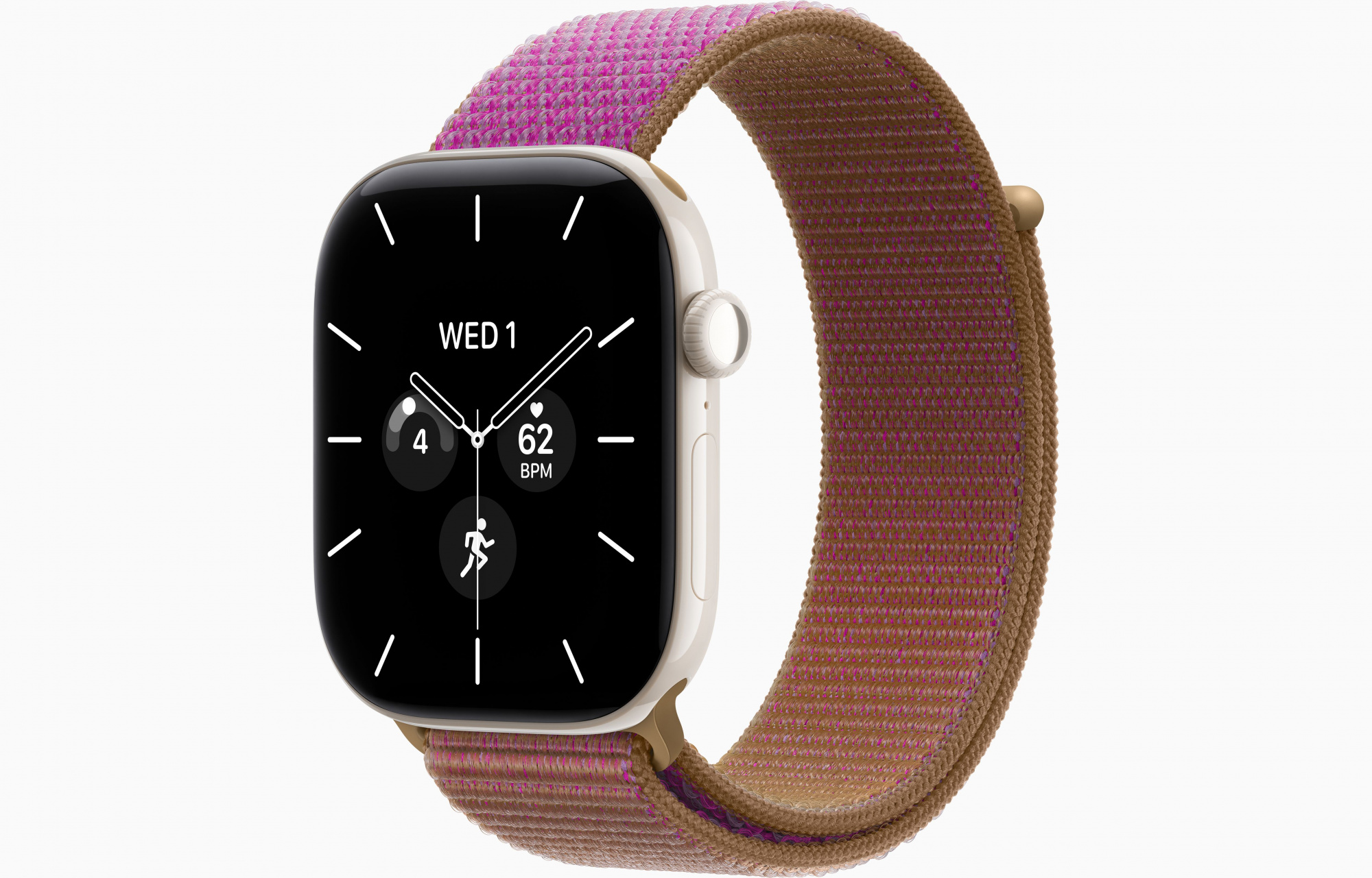 Apple Watch Series 12 (46mm, Pearl White, Sport Loop, Magenta, One Size)