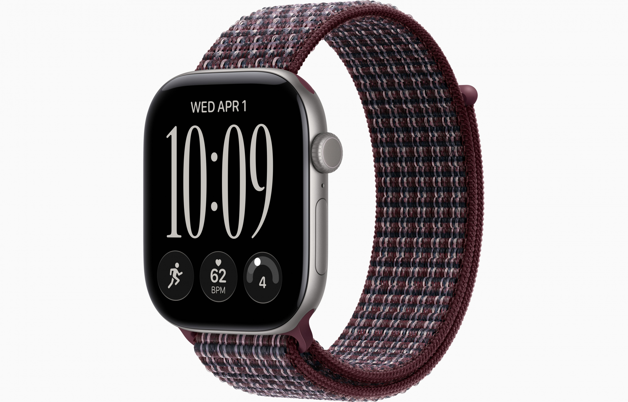 Apple Watch Series 12 (46mm, Space Gray, Sport Loop, Burgundy Plaid, One Size)