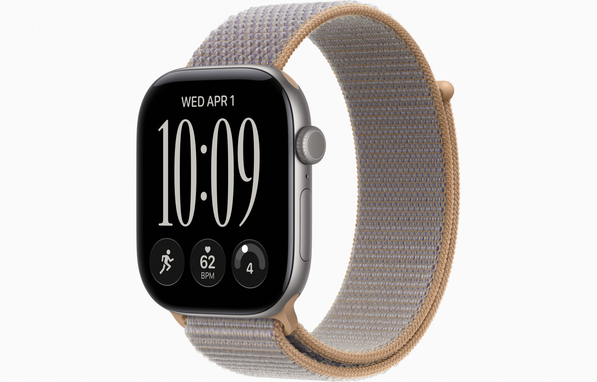 Apple Watch Series 12 (46mm, Space Gray, Sport Loop, Chambray Blue, One Size)