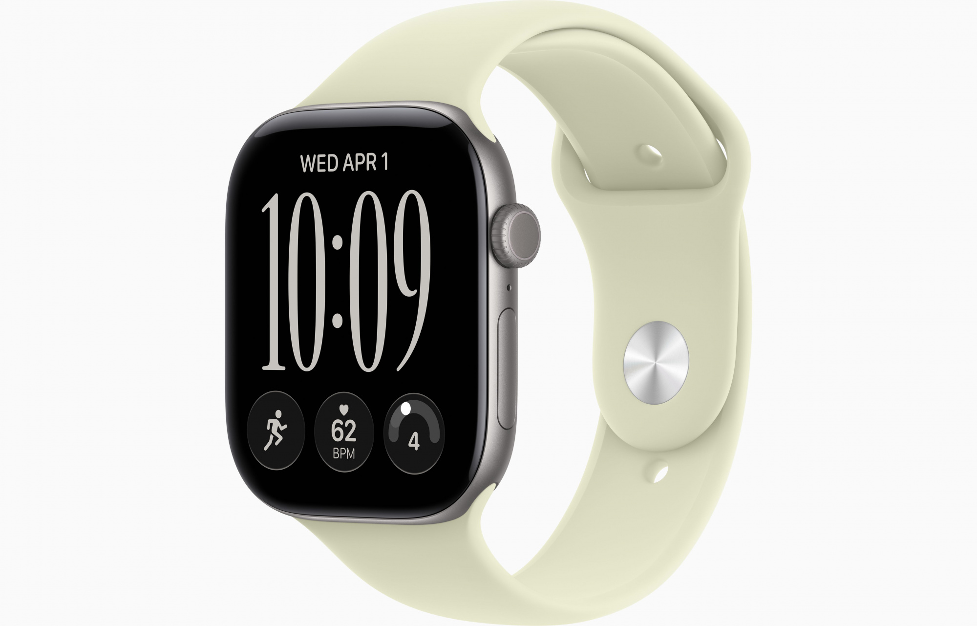 Apple Watch Series 12 (46mm, Space Gray, Sport Band, Pale Succulent, S/M)
