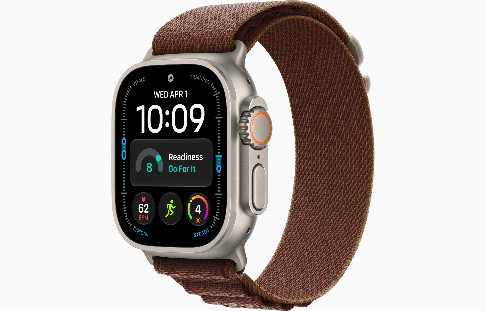 Apple Watch Ultra 4 (49mm, Natural Titanium, Alpine Loop, Burgundy, S)