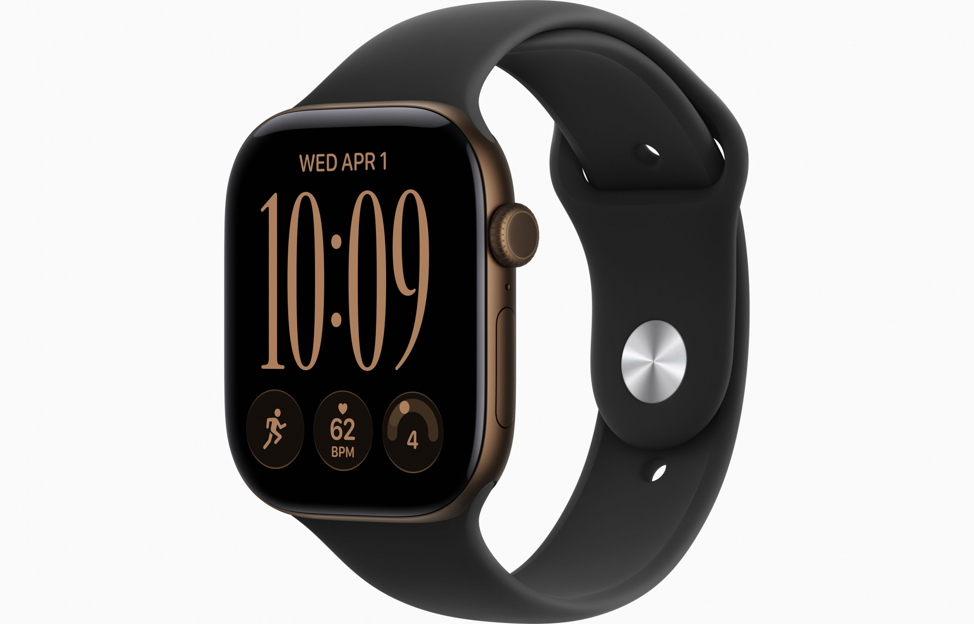 Apple Watch Series 12 (46mm, Dark Bronze, Sport Band, Black, M/L)