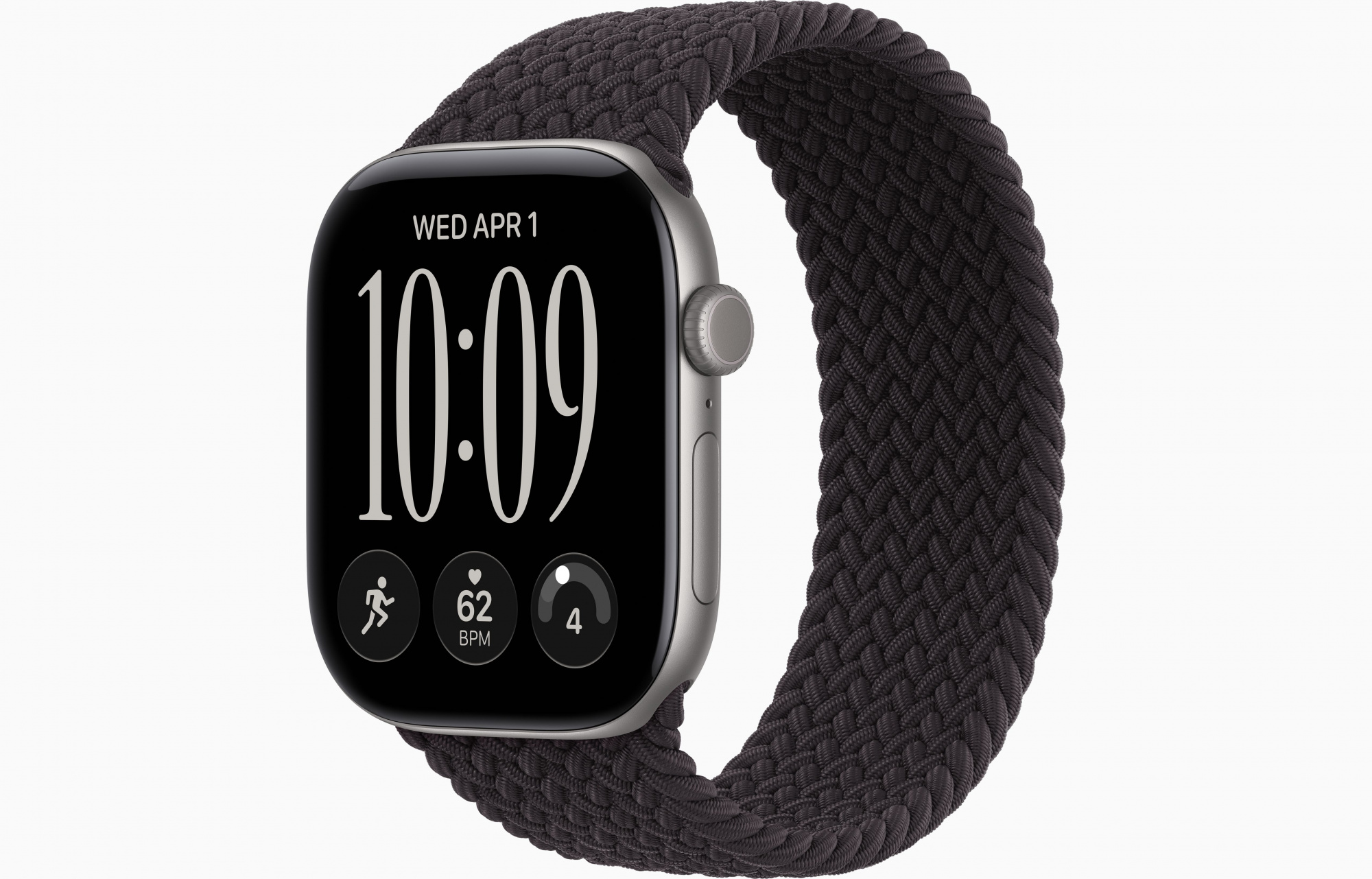 Apple Watch Series 12 (46mm, Space Gray, Braided Solo Loop, Black, One Size)