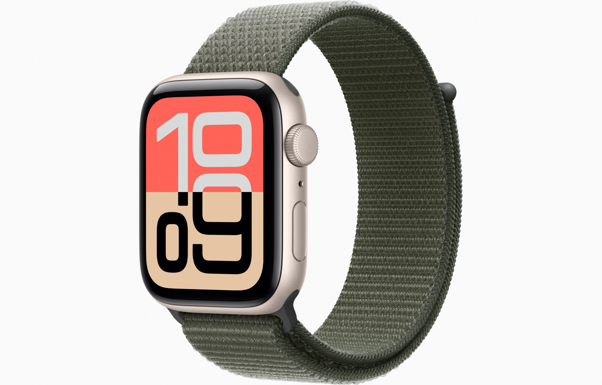 Apple Watch SE3  (44mm, Starlight, Sport Loop, Forest, One Size)