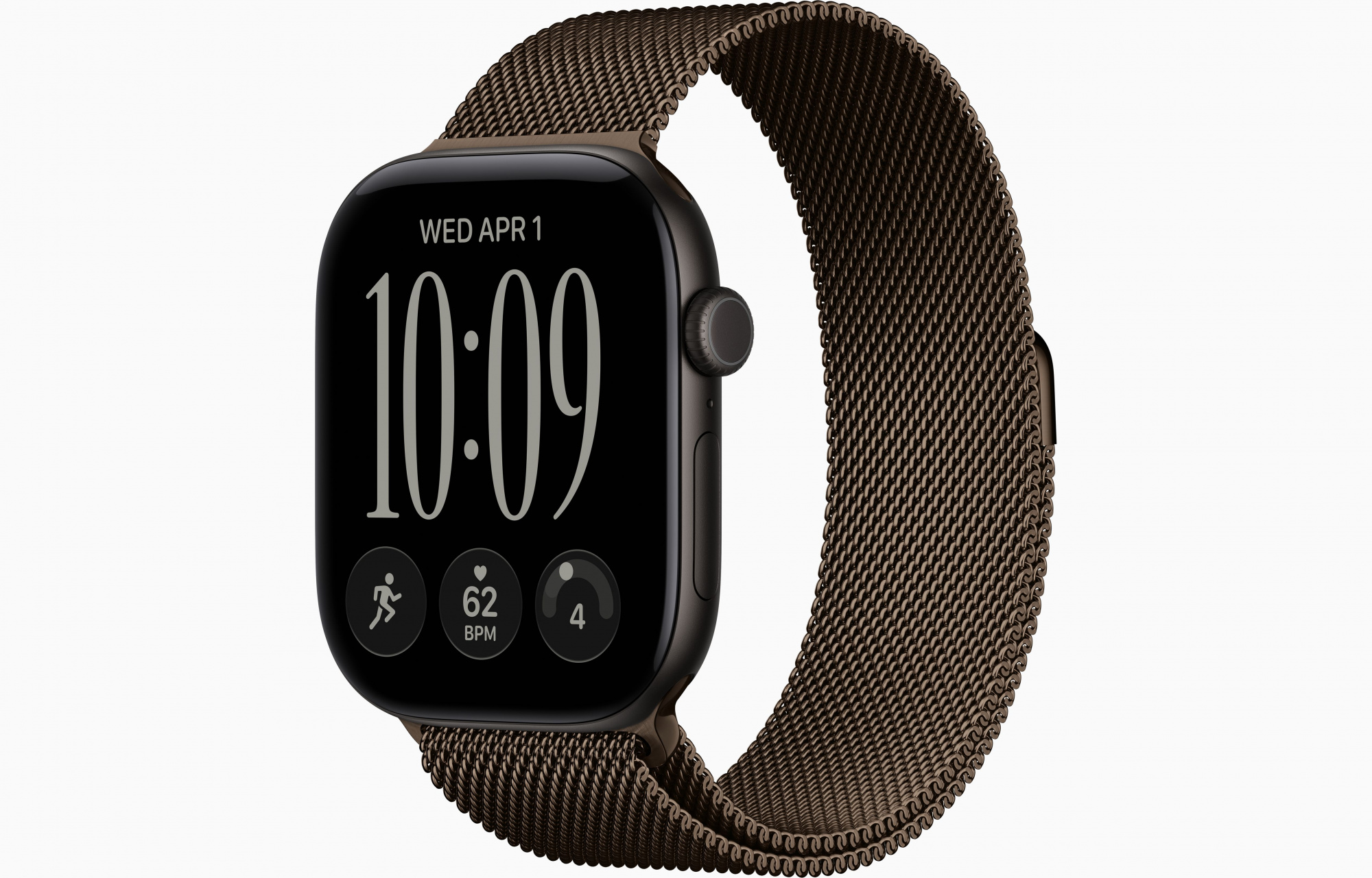 Apple Watch Series 12 (46mm, Black, Milanese Loop, Dark Bronze, M/L)